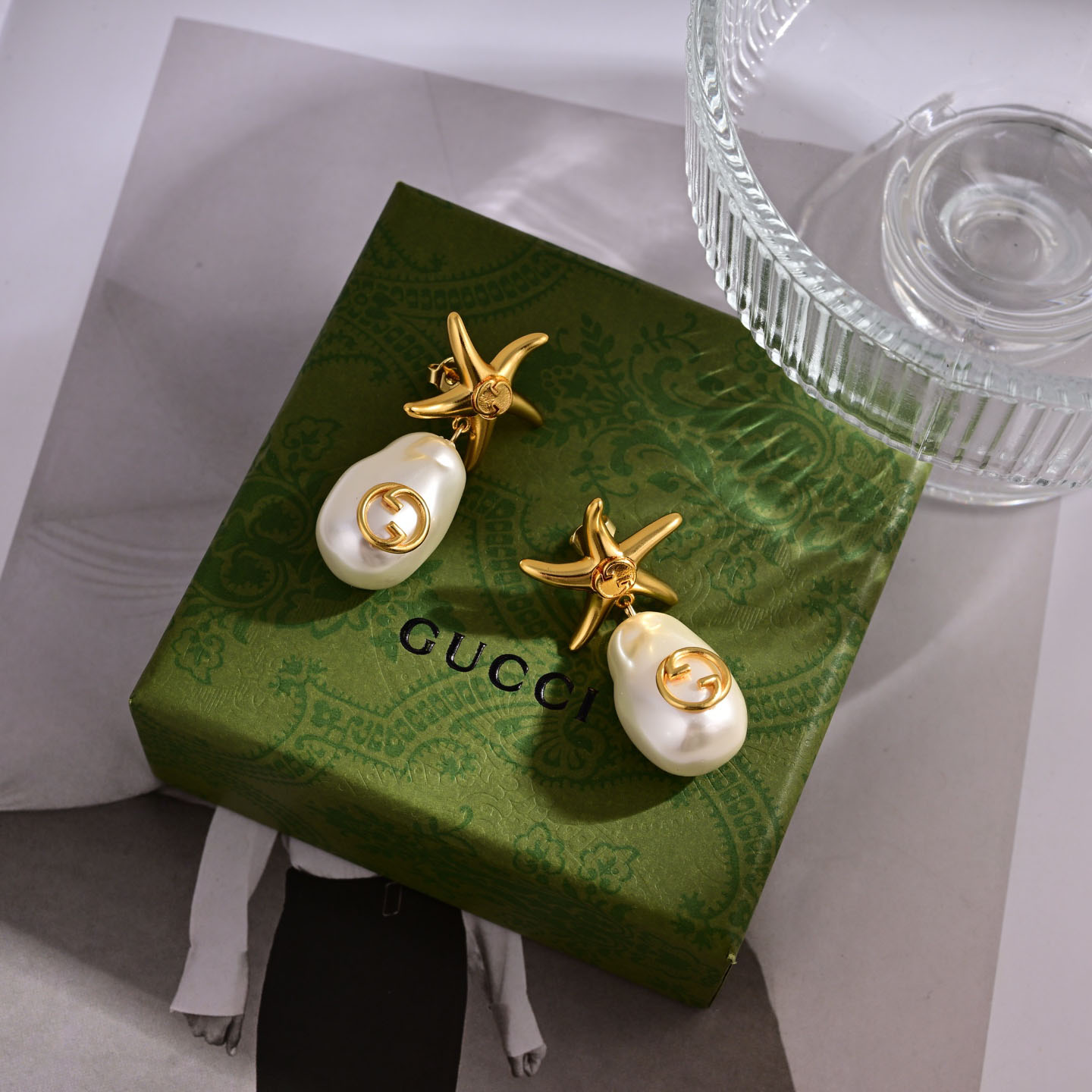 Gucci Interlocking G Faux Pearl Drop Earrings - DesignerGu