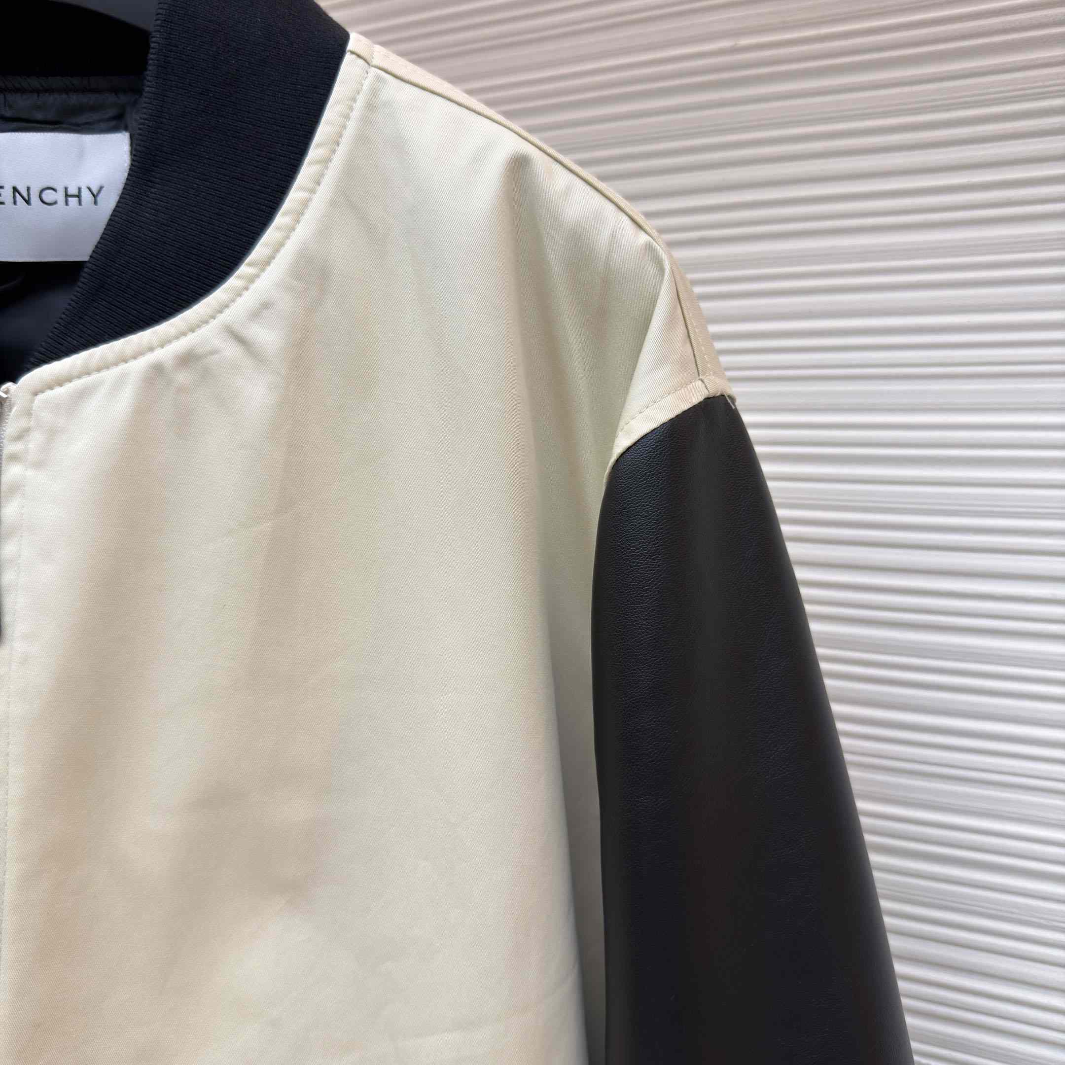 Givenchy LeaMix Material Blouson With Givenchy Paris Embroidery - DesignerGu
