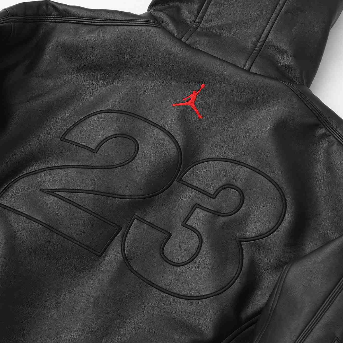 Supreme x Jordan Hooded Leather Jacket 'Black' - DesignerGu
