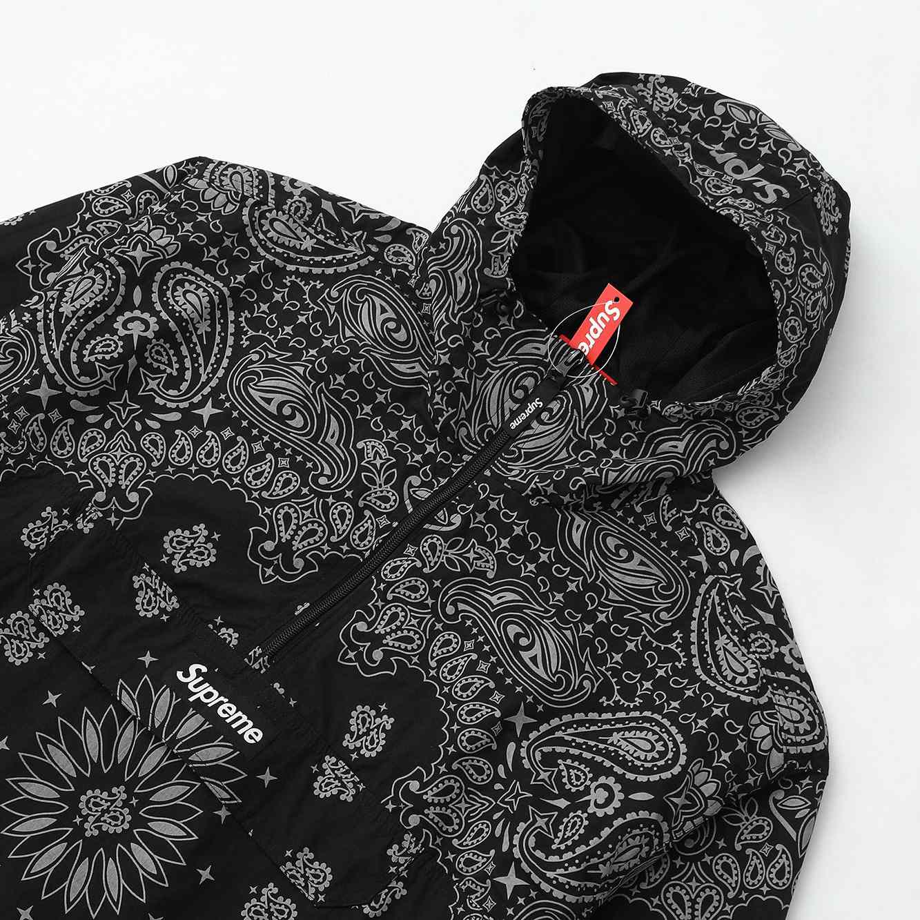 Supreme Reflective Bandana Anorak 'Black' - DesignerGu