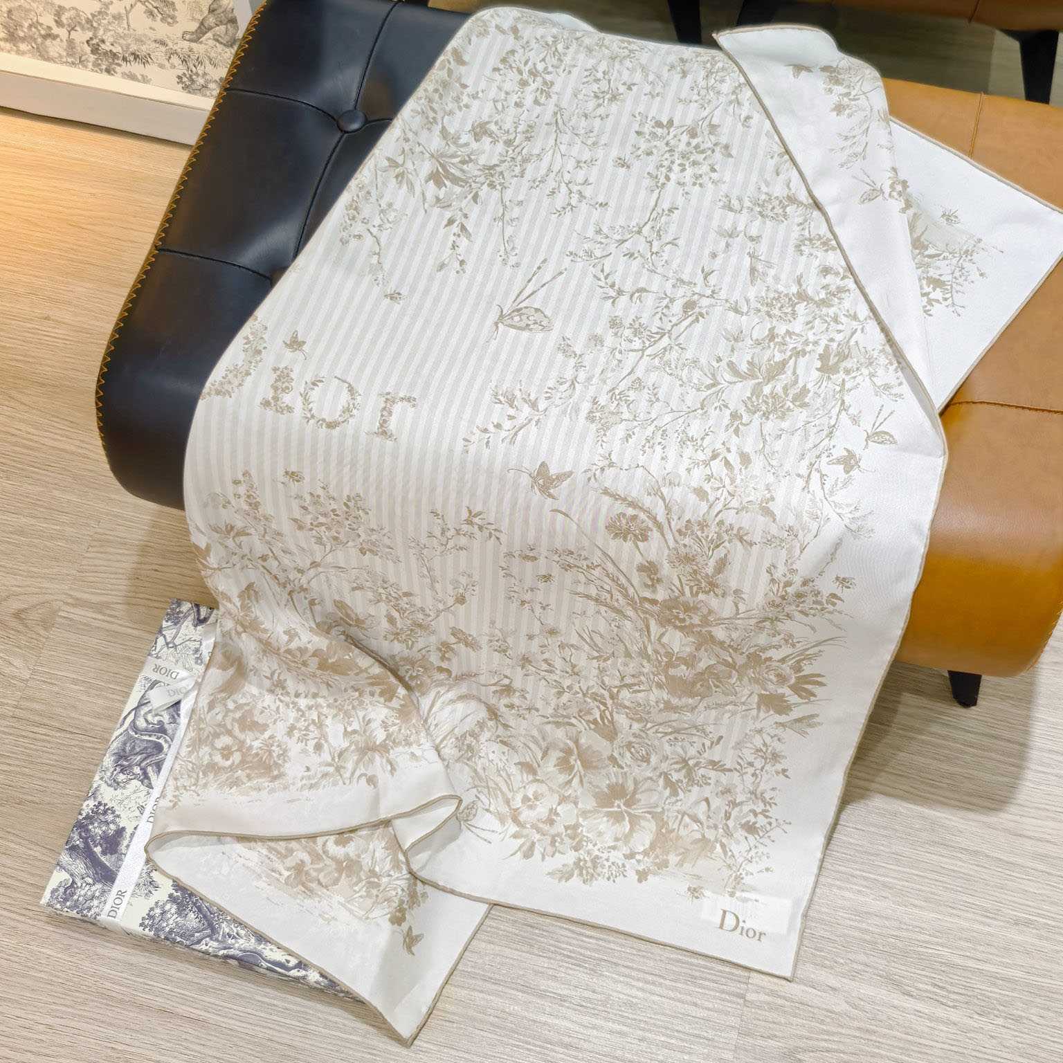 Dior Dioriviera Toile de Jouy Floral Garden 90 Square Scarf - DesignerGu