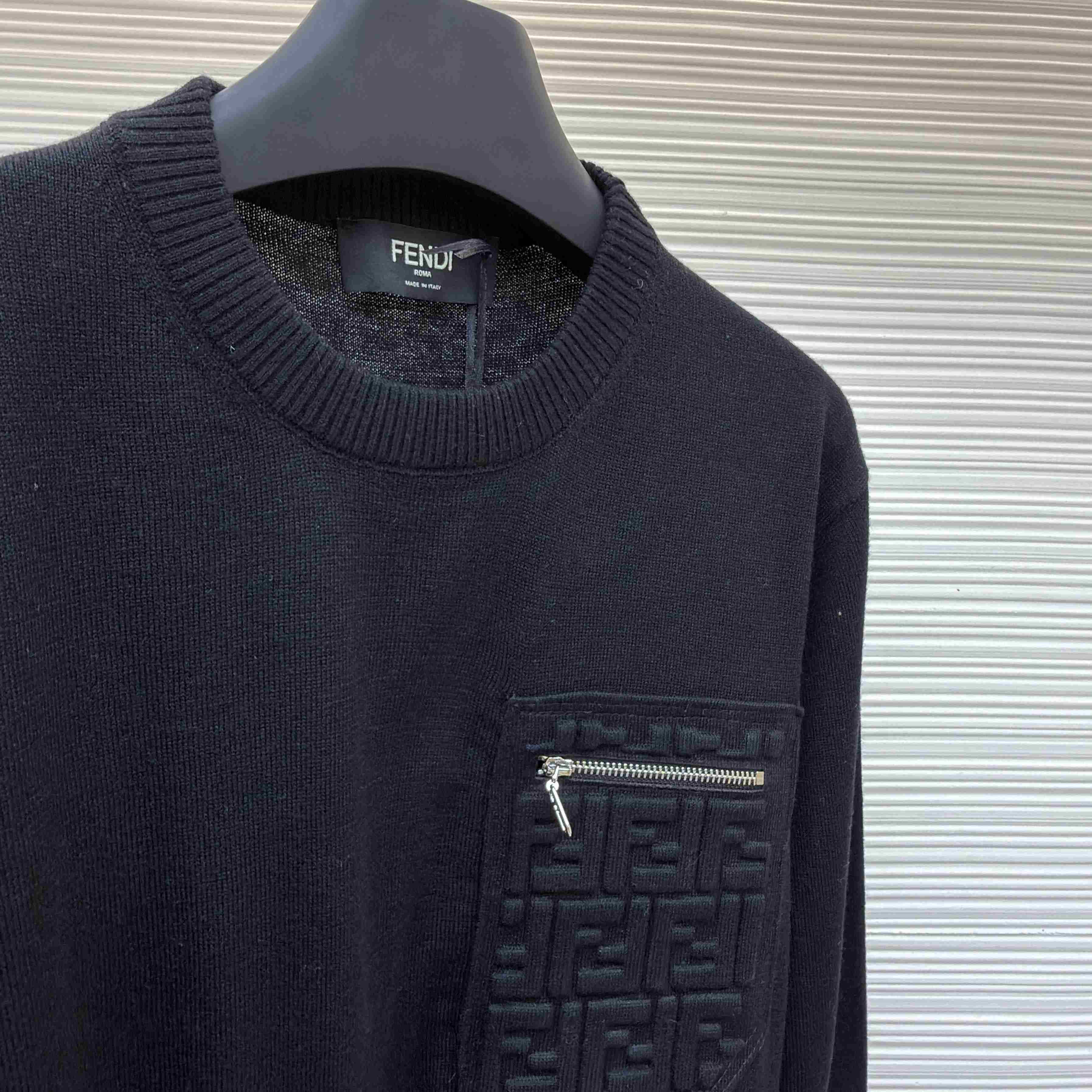 Fendi Logo-Patch Pocket Sweater - DesignerGu
