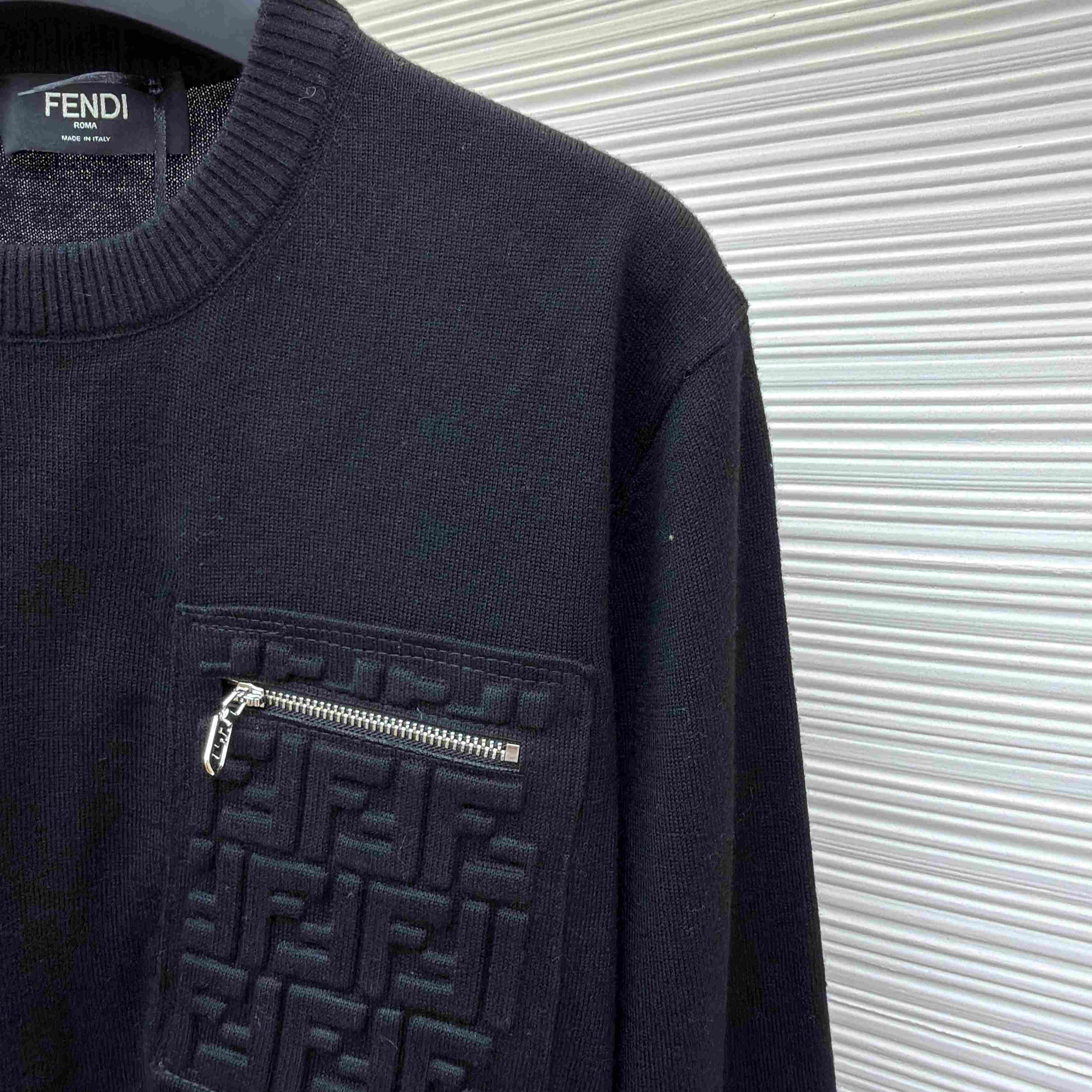 Fendi Logo-Patch Pocket Sweater - DesignerGu
