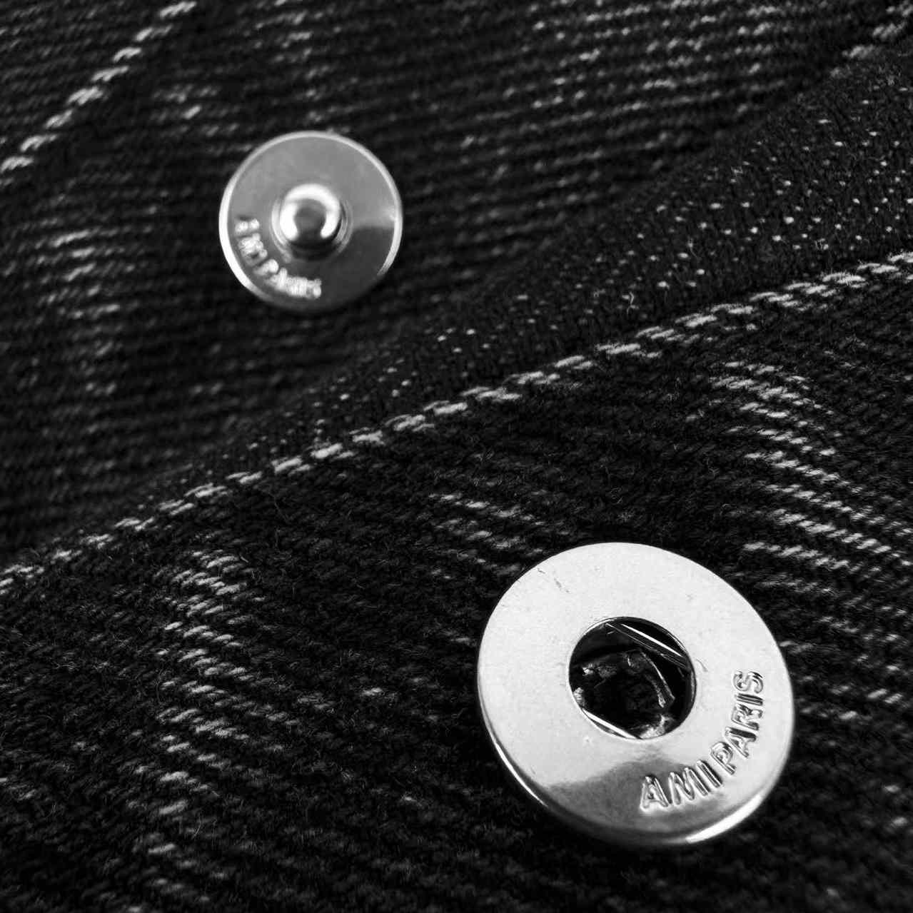 AMI Paris Overshirt With Knitted Ami De Coeur - DesignerGu
