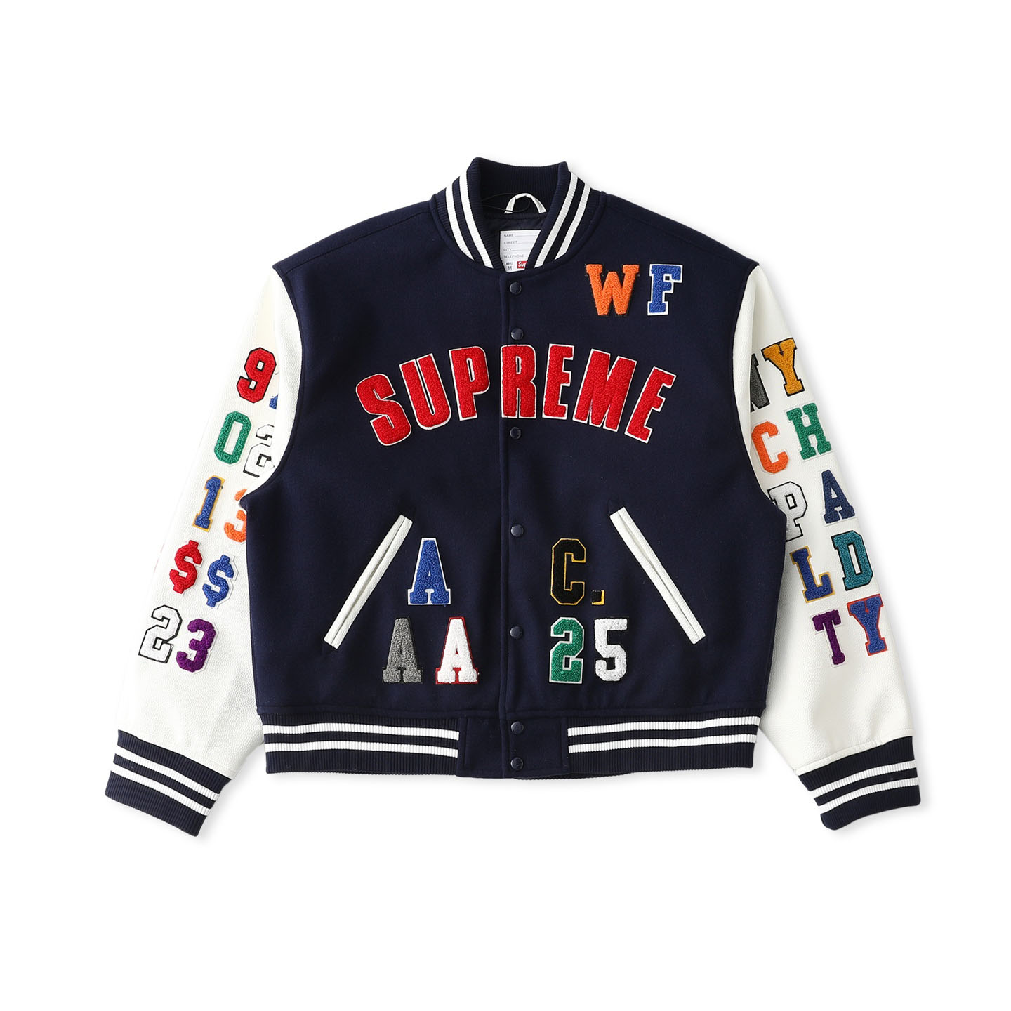 Supreme Praises Varsity Jacket 'Navy' - DesignerGu