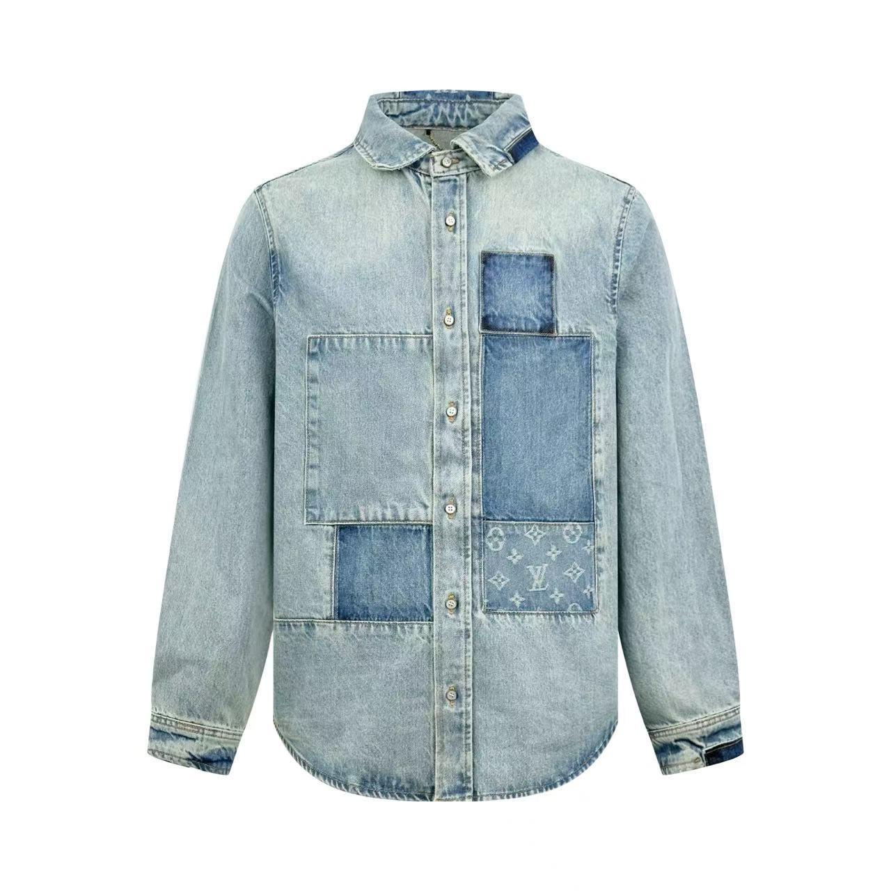 Louis Vuitton Signature Patchwork Denim Long-Sleeved Shirt 1AK7A8 - DesignerGu