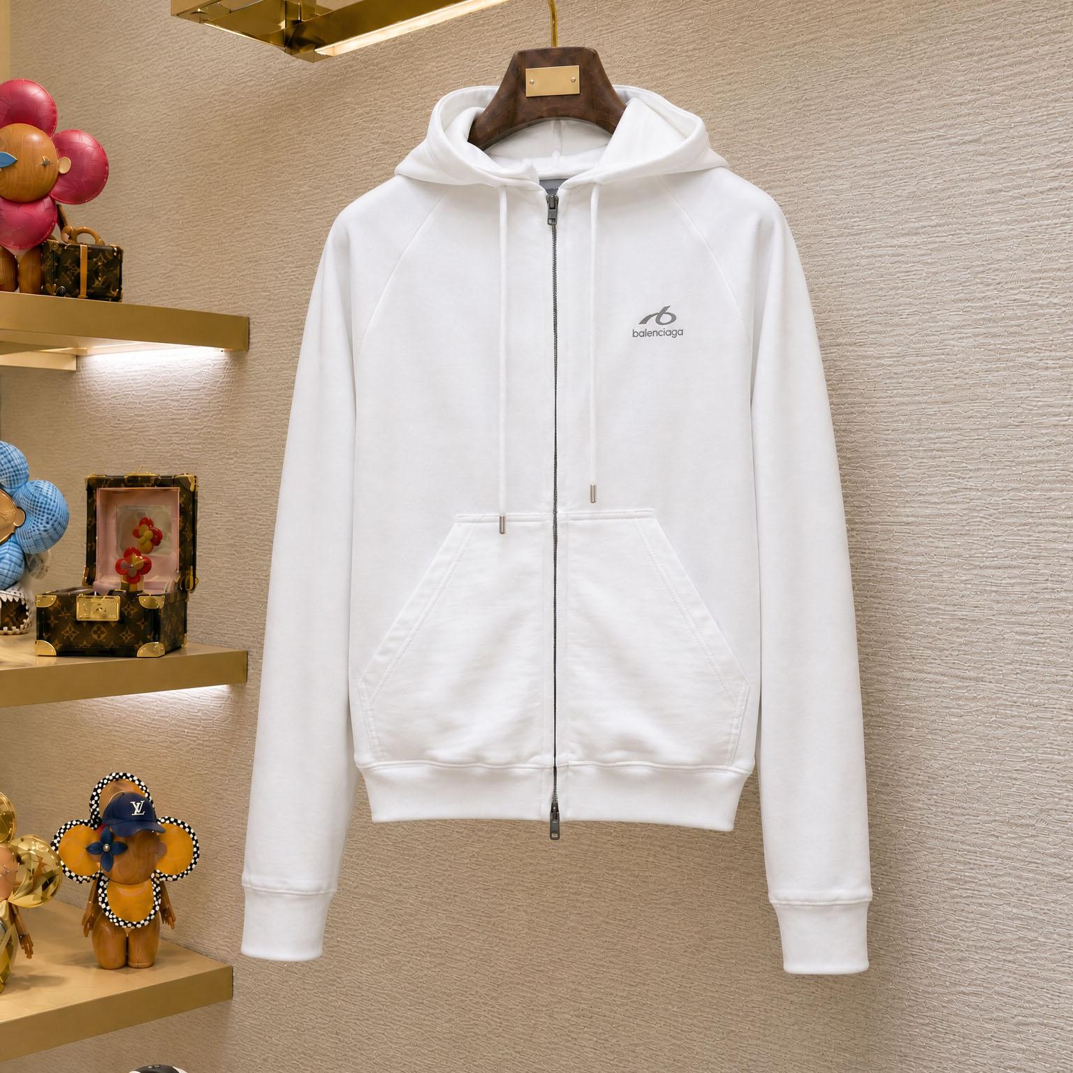 Balenciaga Bodies Zip-up Hoodie In White - DesignerGu