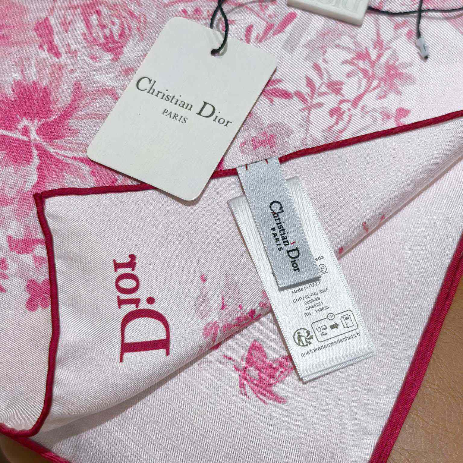 Dior Dioriviera Toile de Jouy Floral Garden 90 Square Scarf - DesignerGu