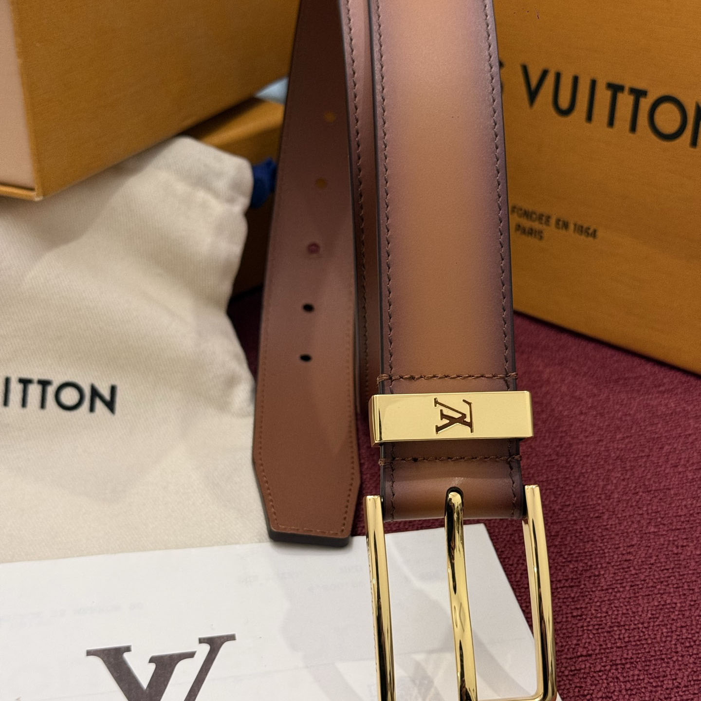 Louis Vuitton Pont Neuf Patinated 35mm Belt - DesignerGu