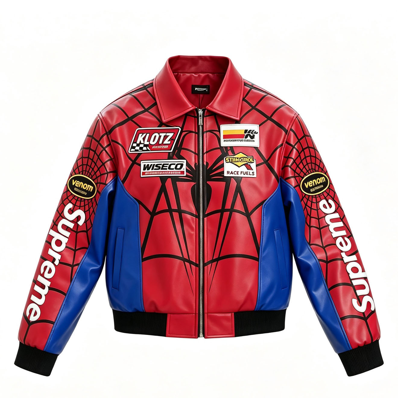 Supreme x Vanson Leathers Spider-Man Jacket 'Red' - DesignerGu