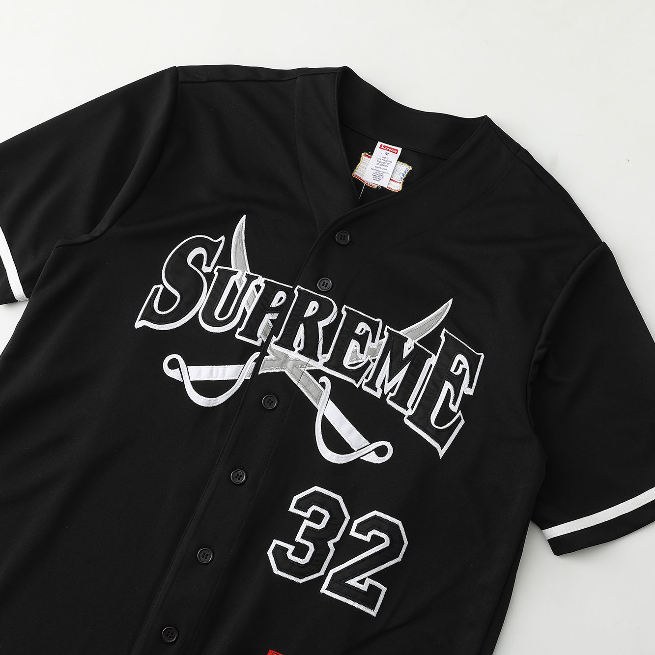 Supreme Swords Baseball Jersey 'Black' - DesignerGu