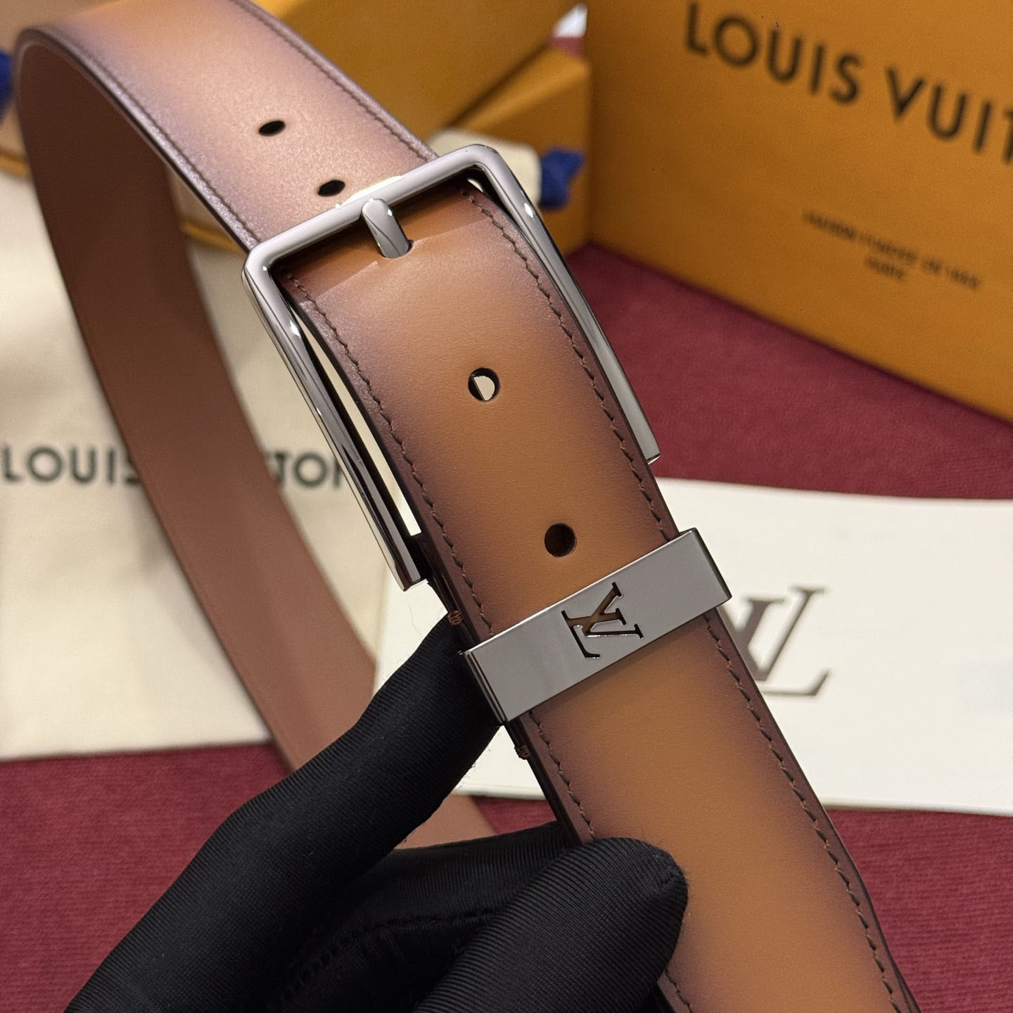 Louis Vuitton Pont Neuf Patinated 35mm Belt - DesignerGu