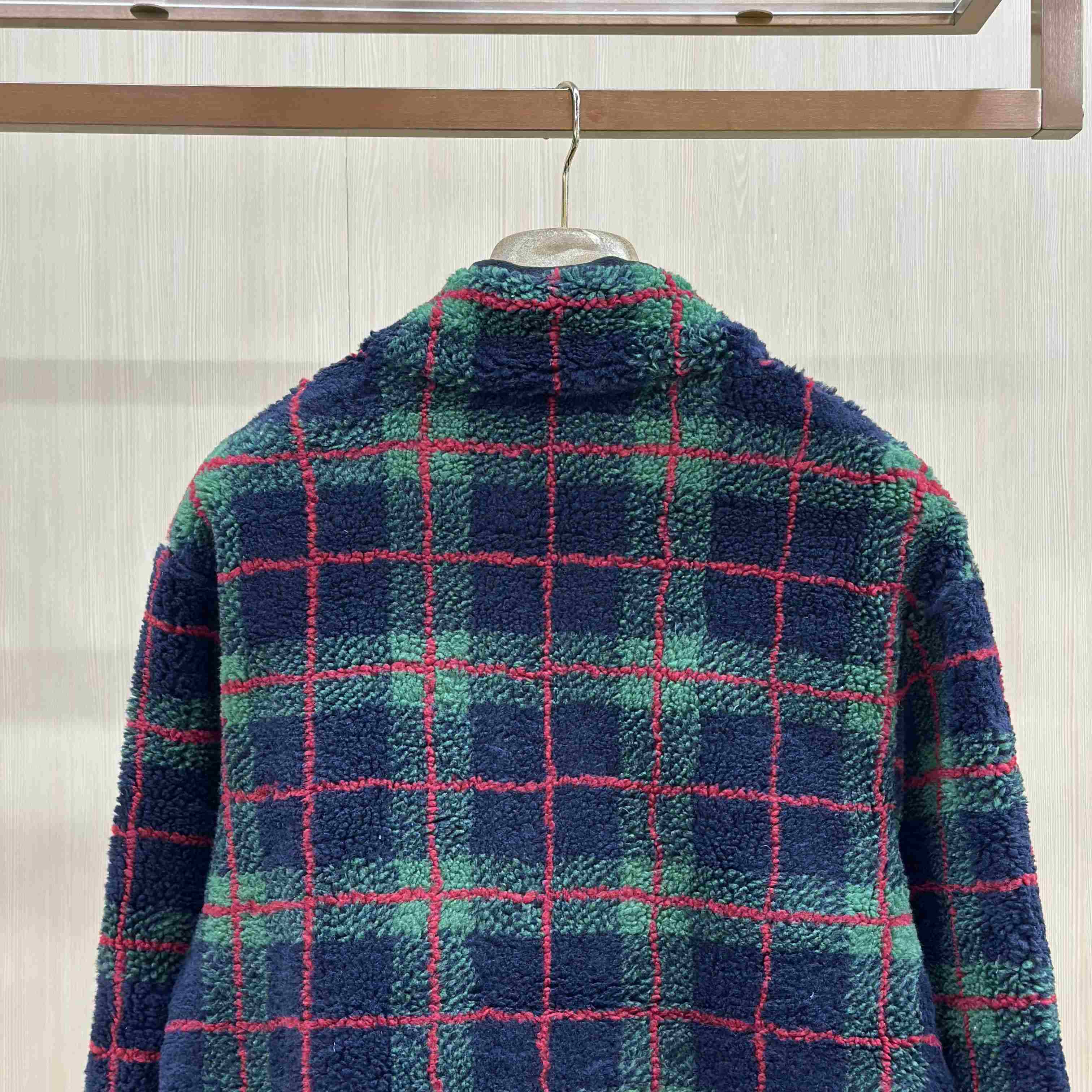 Miu Miu Checked Teddy Jacket - DesignerGu