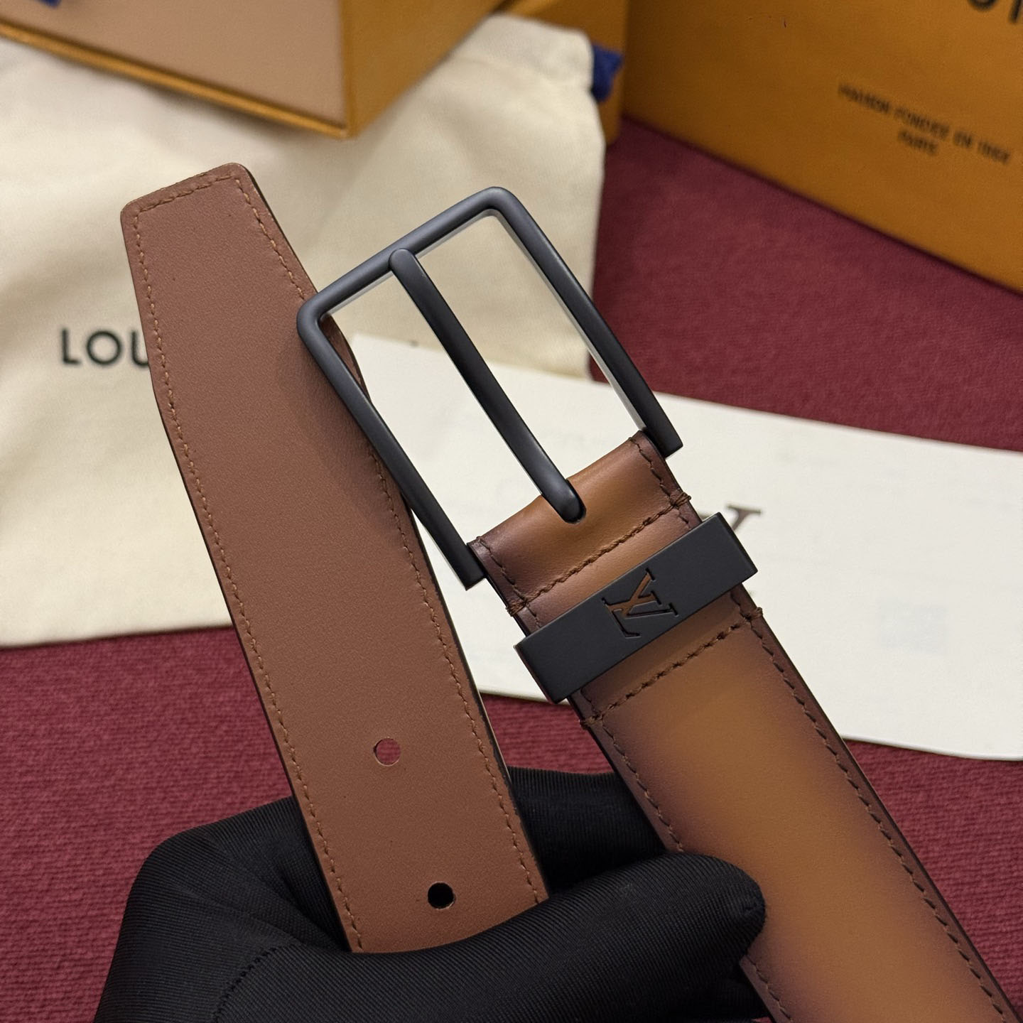 Louis Vuitton Pont Neuf Patinated 35mm Belt - DesignerGu