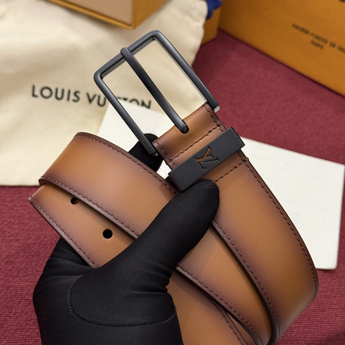 Louis Vuitton Pont Neuf Patinated 35mm Belt - DesignerGu