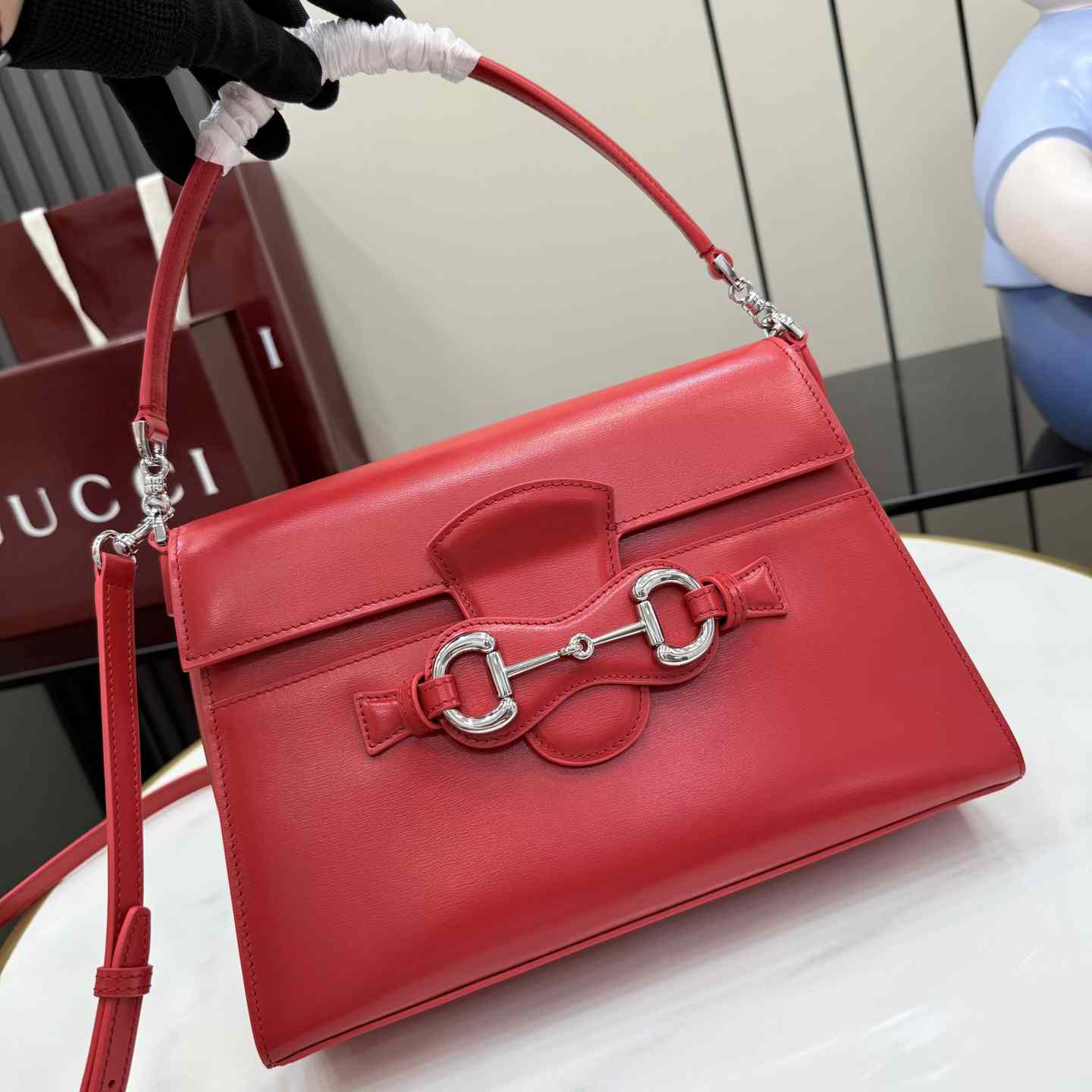 Gucci Horsebit Duomo Medium Top Handle Bag A006N6 - DesignerGu