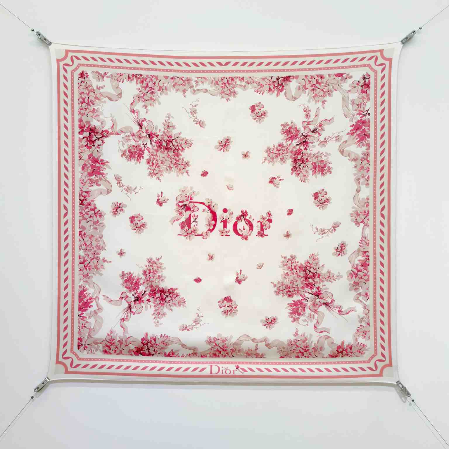 Dior Lilac Bouquet 90 Square Scarf - DesignerGu