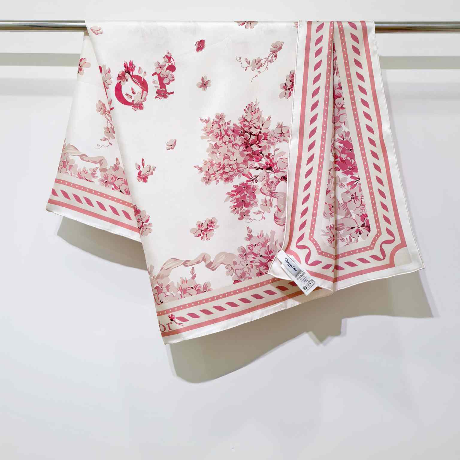 Dior Lilac Bouquet 90 Square Scarf - DesignerGu