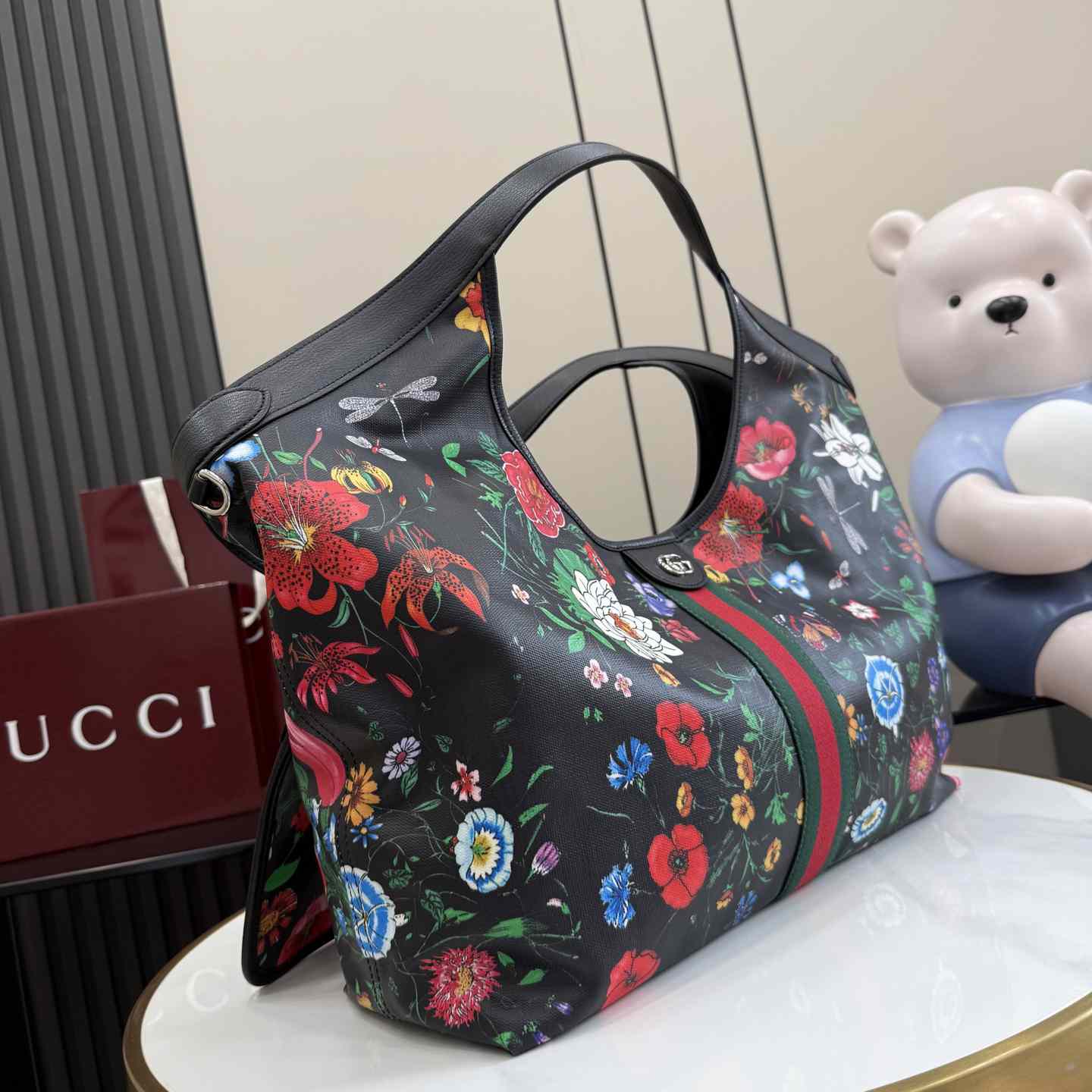 Gucci Giglio Flora Large Tote Bag 853971 - DesignerGu
