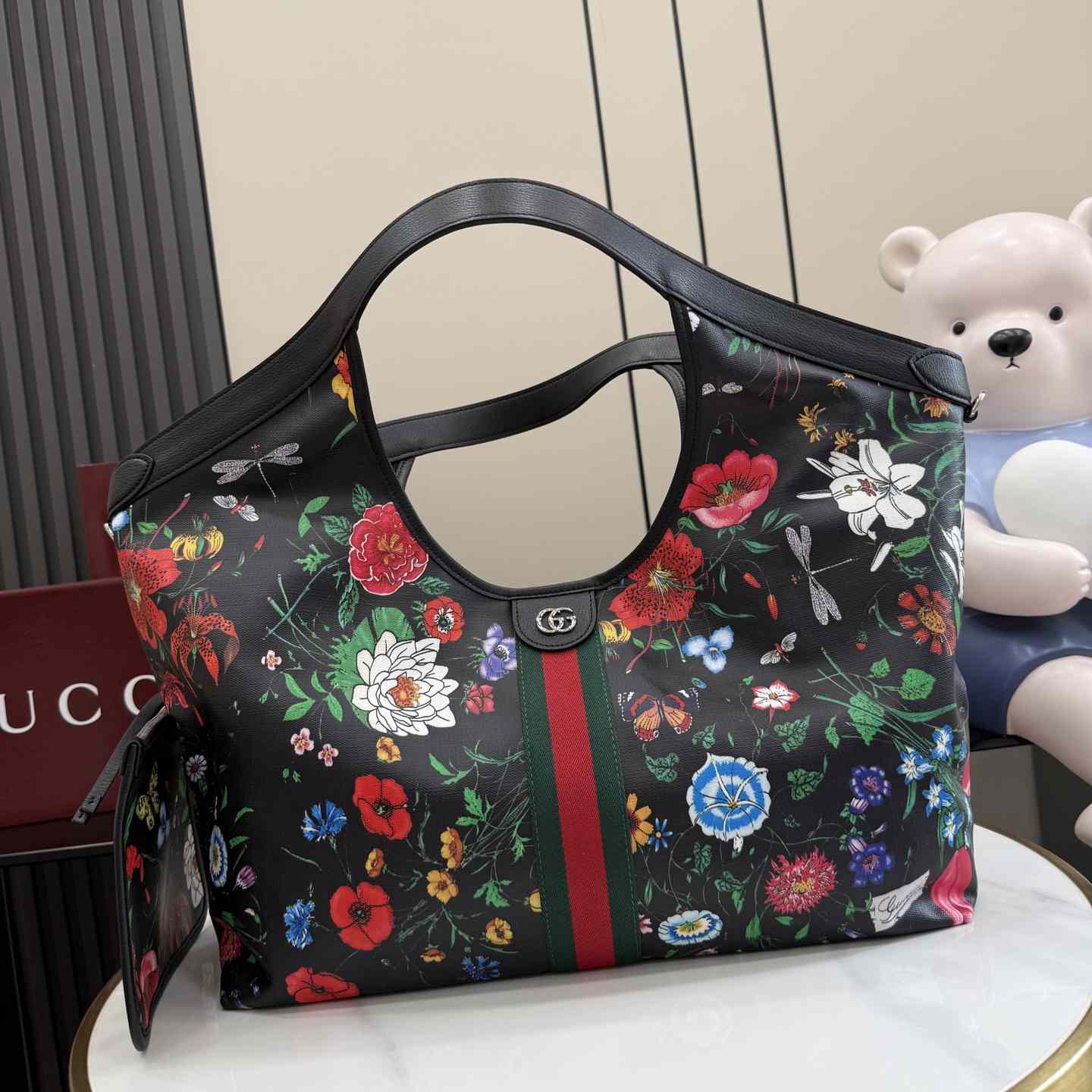 Gucci Giglio Flora Large Tote Bag 853971 - DesignerGu