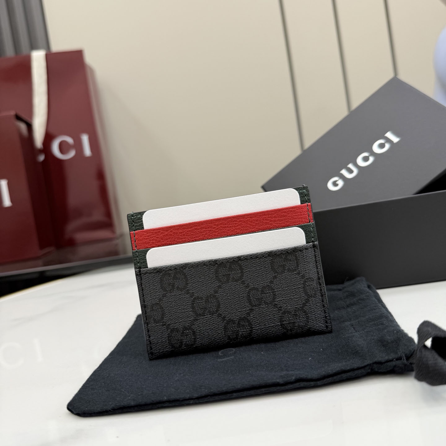 Gucci Card Case With Web Card Slots A0071B - DesignerGu