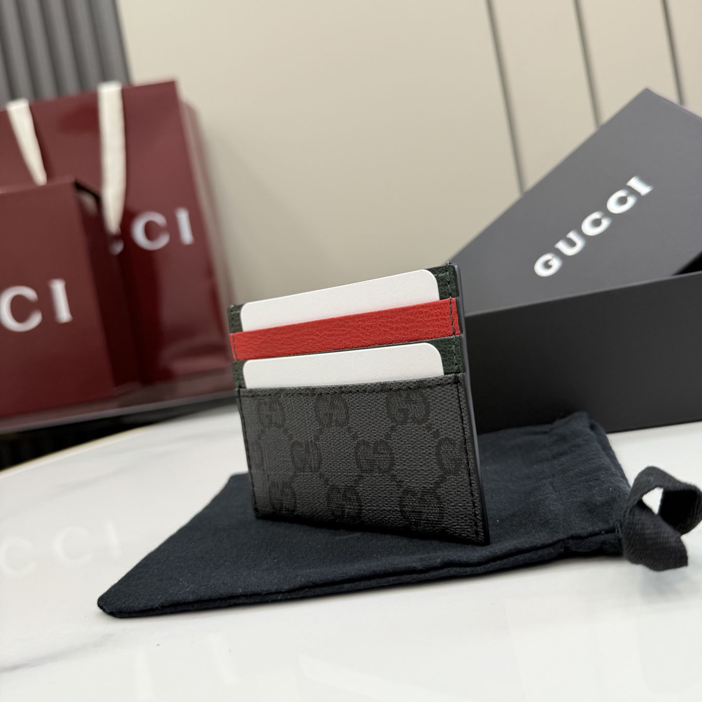 Gucci Card Case With Web Card Slots A0071B - DesignerGu