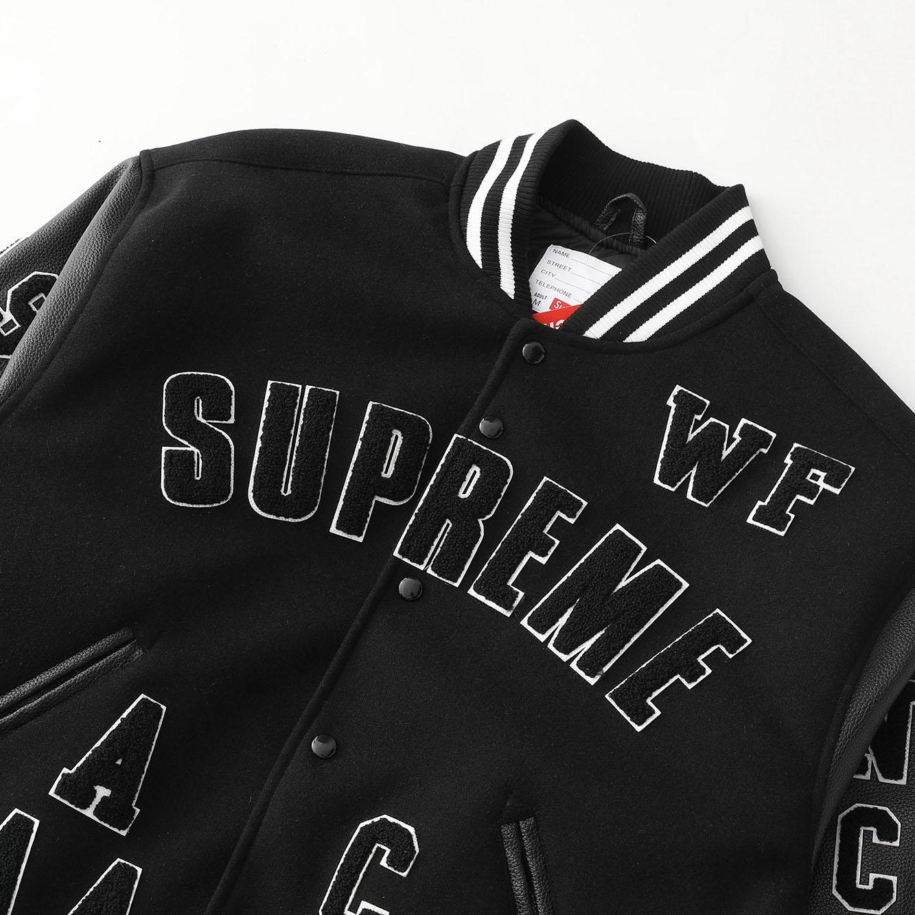 Supreme Praises Varsity Jacket 'Black' - DesignerGu
