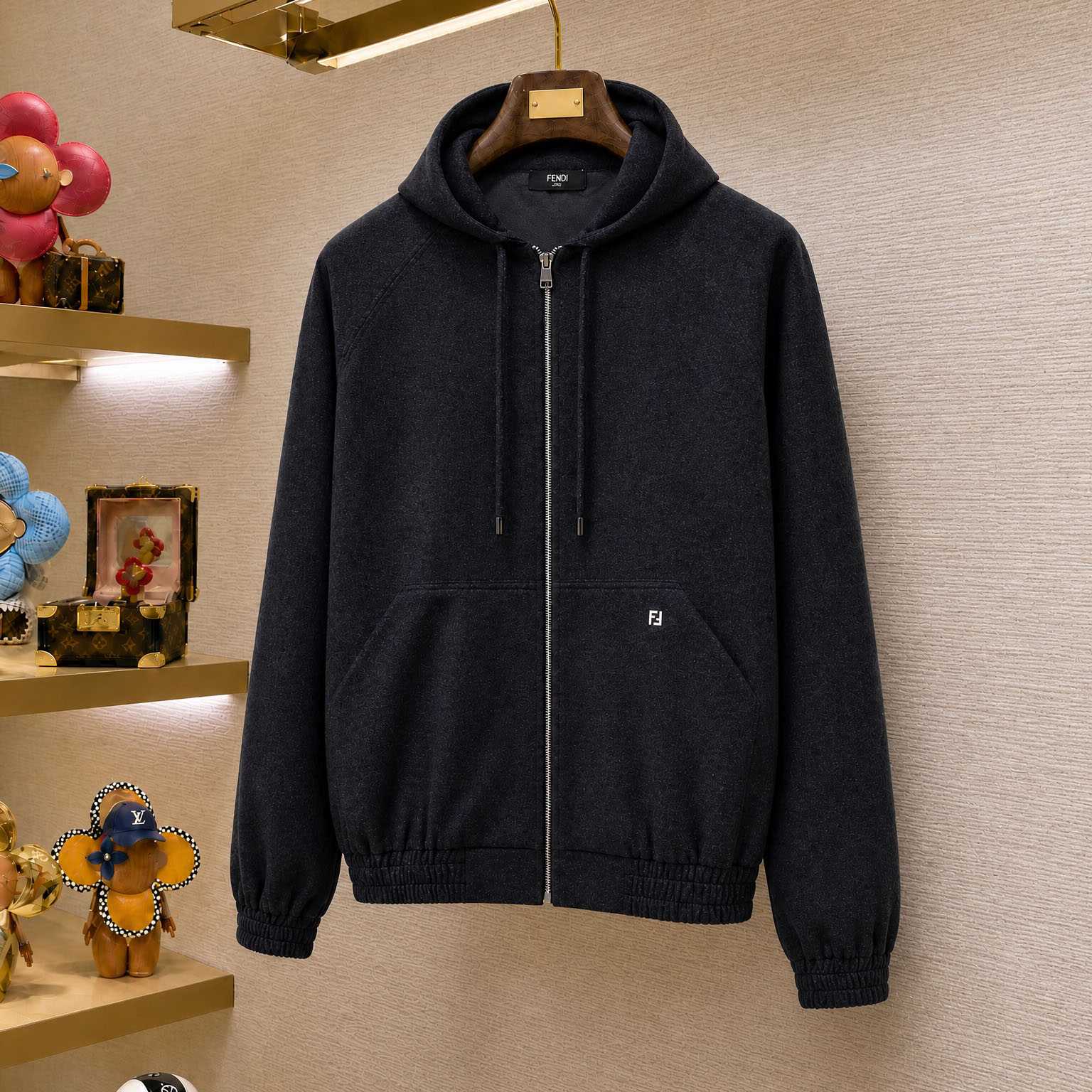 Fendi Dark Grey Cashmere Sweatshirt - DesignerGu