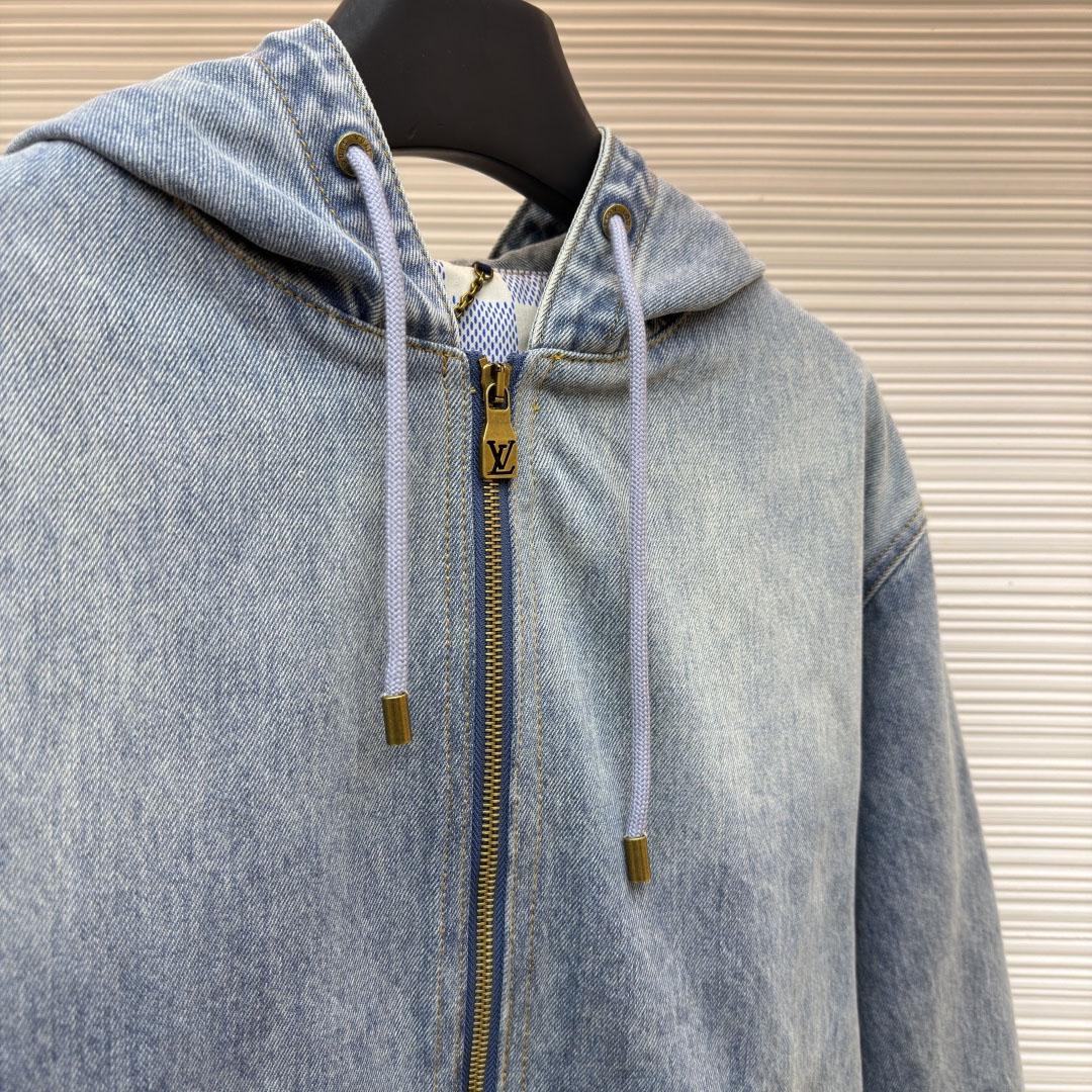 Louis Vuitton Hooded Workwear Denim Blouson 1AJBAR - DesignerGu