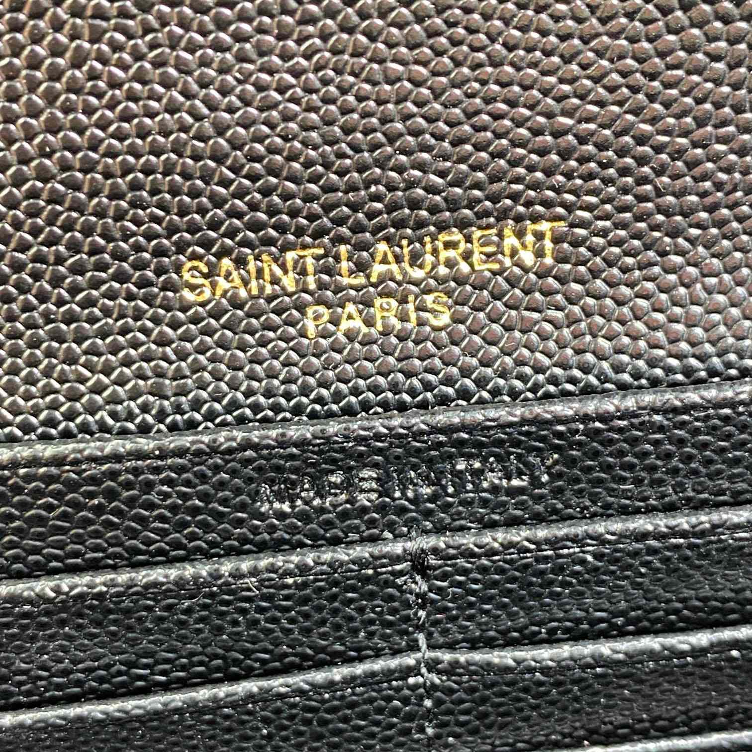 Saint Laurent Cassandre YSL Monogram Large Flap Wallet In Grained Leather - DesignerGu