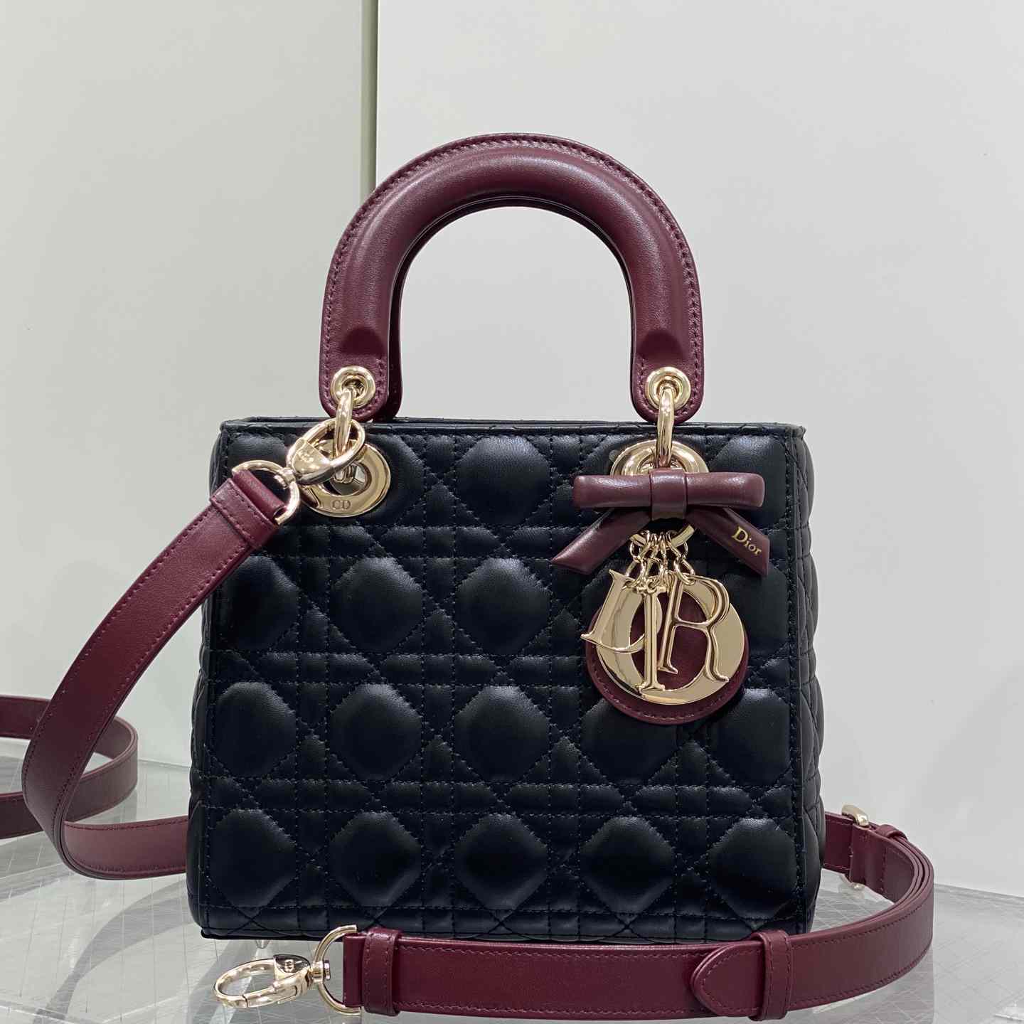 Dior Small Lady Dior Bag With Strap - DesignerGu