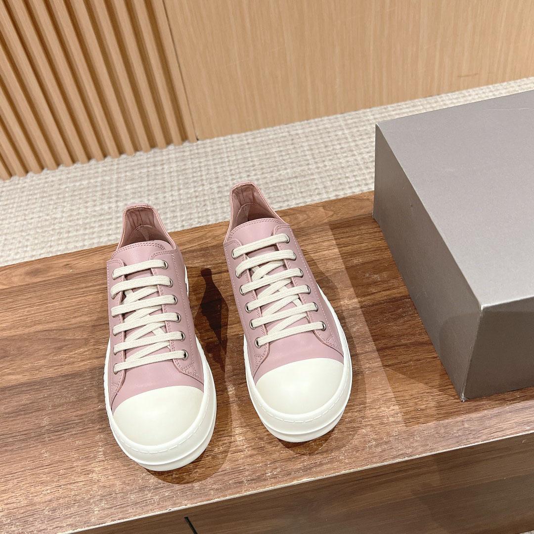 Rick Owens Pink Low Sneakers - DesignerGu