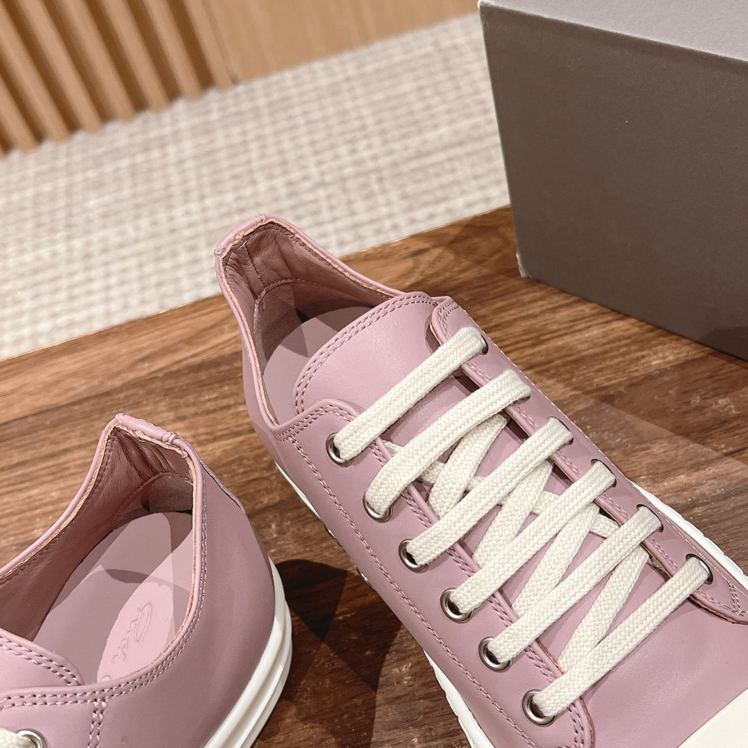 Rick Owens Pink Low Sneakers - DesignerGu
