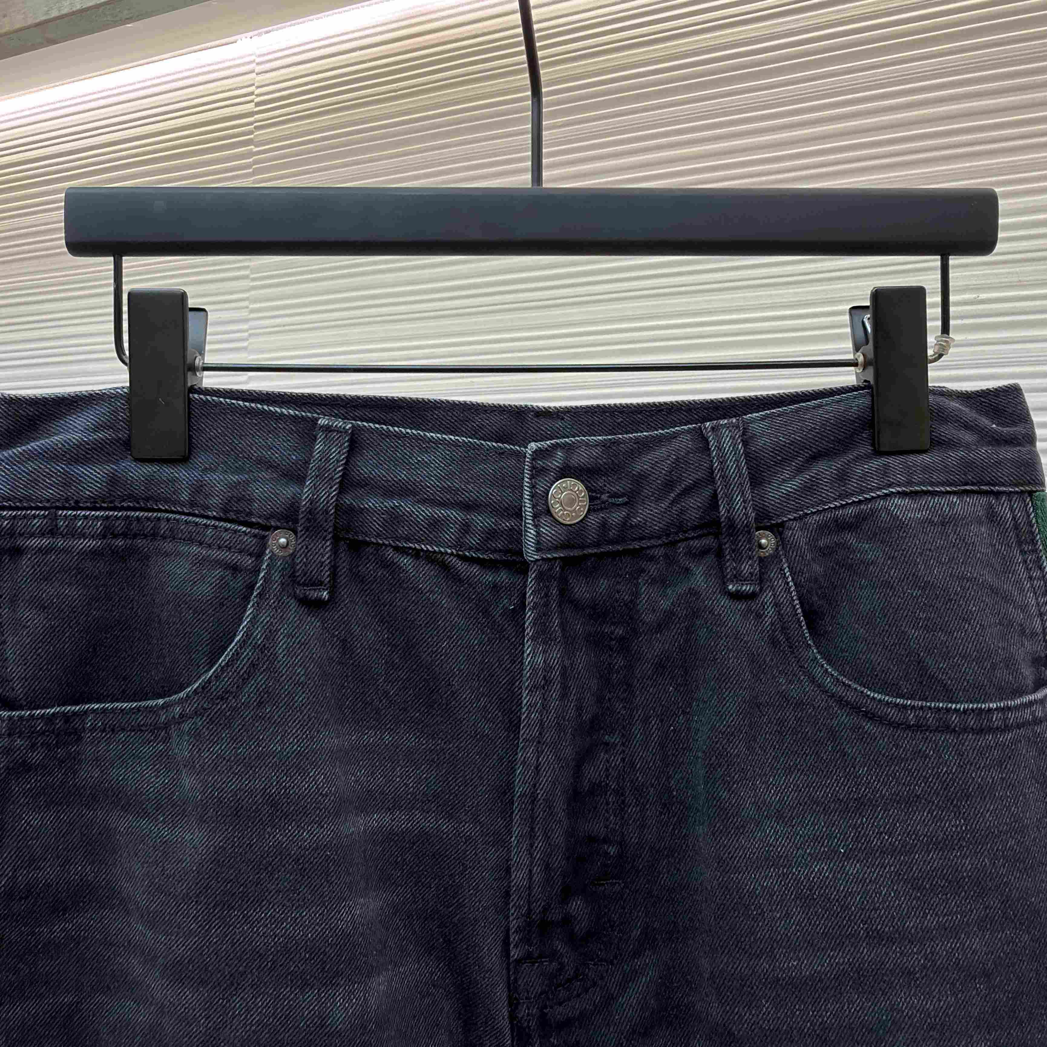 Gucci Cotton Denim Pants With Web Insert - DesignerGu