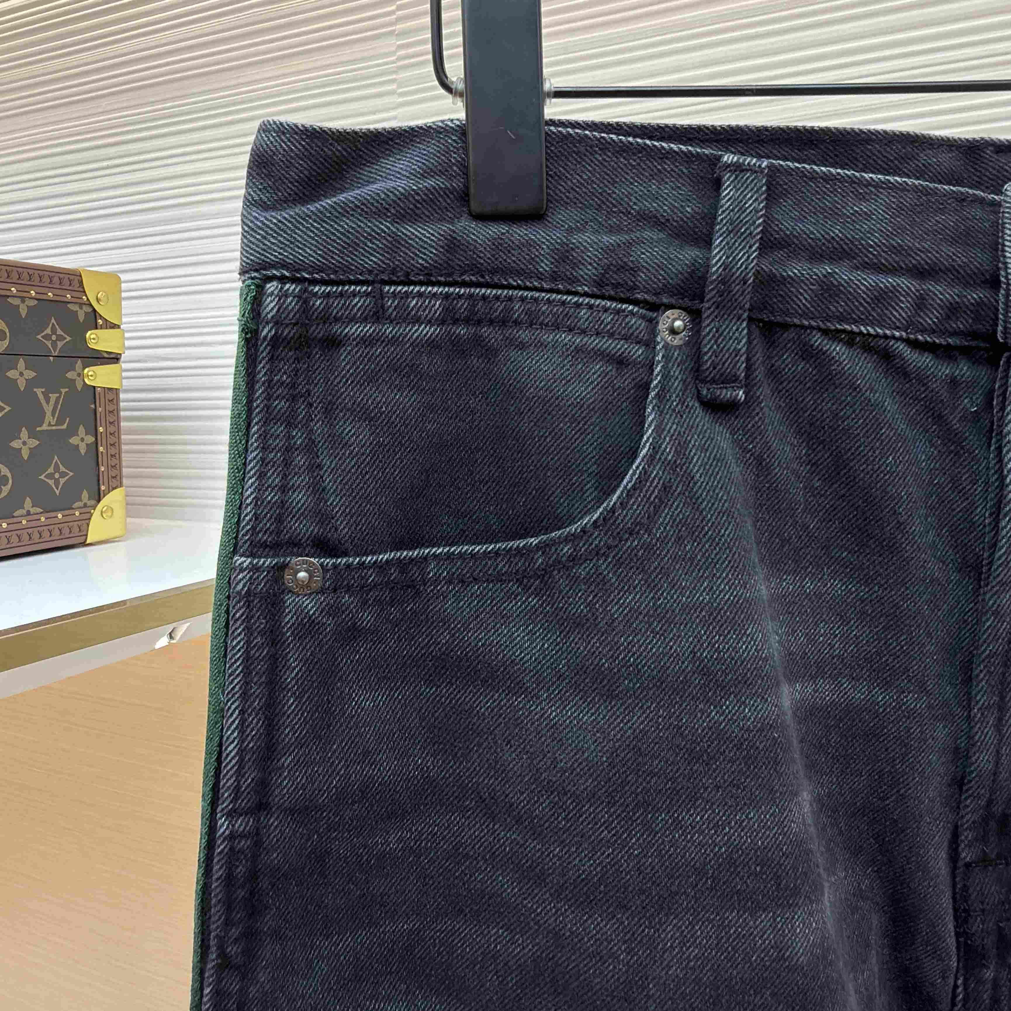 Gucci Cotton Denim Pants With Web Insert - DesignerGu