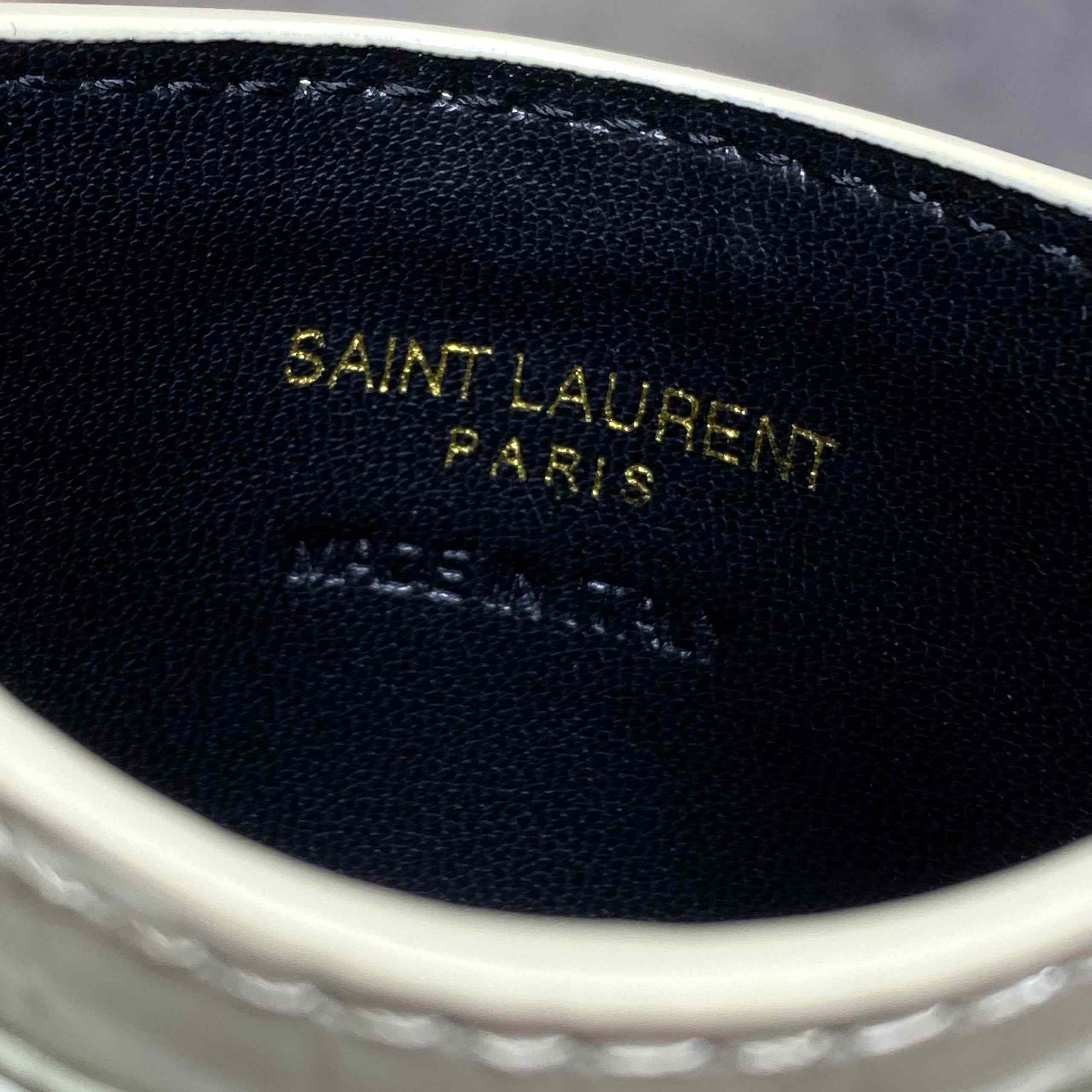 Saint Laurent Cassandre Card Case In Crocodile-Embossed Shiny Leather - DesignerGu