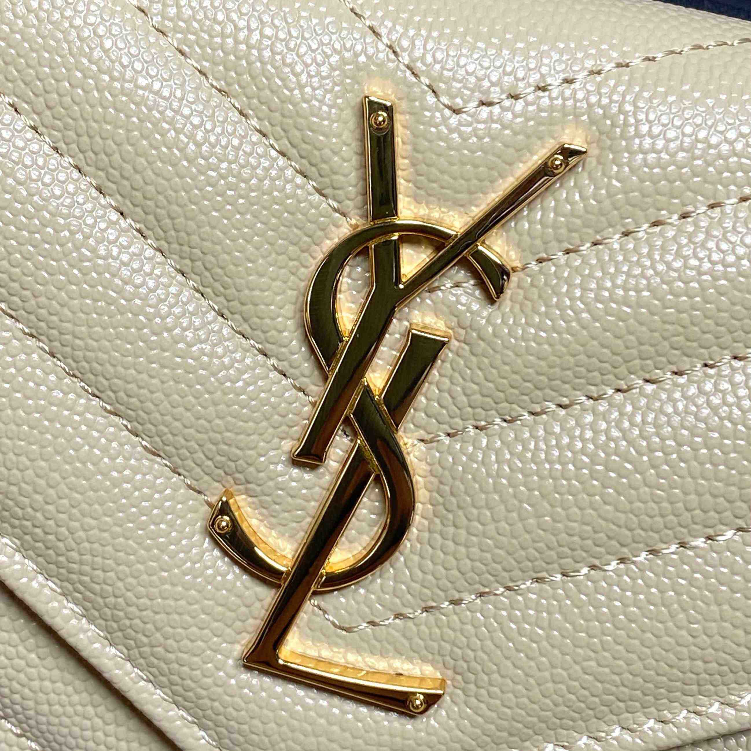 Saint Laurent Cassandre YSL Monogram Large Flap Wallet In Grained Leather - DesignerGu