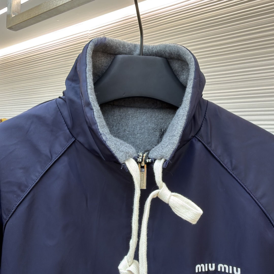Miu Miu Technical Gazar And Fleece Bomber Jacket - DesignerGu