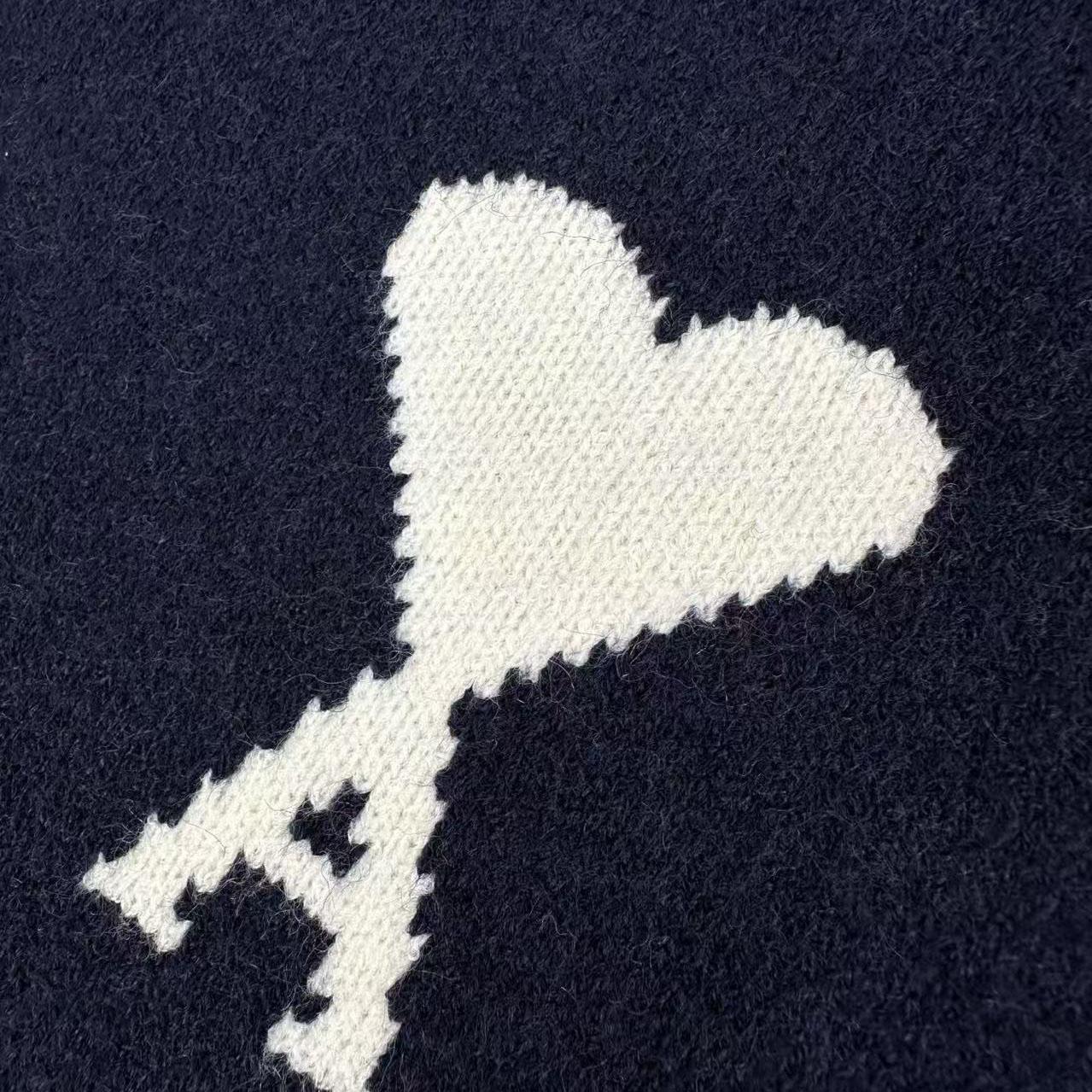AMI Paris Ami De Coeur Wool Cardigan - DesignerGu