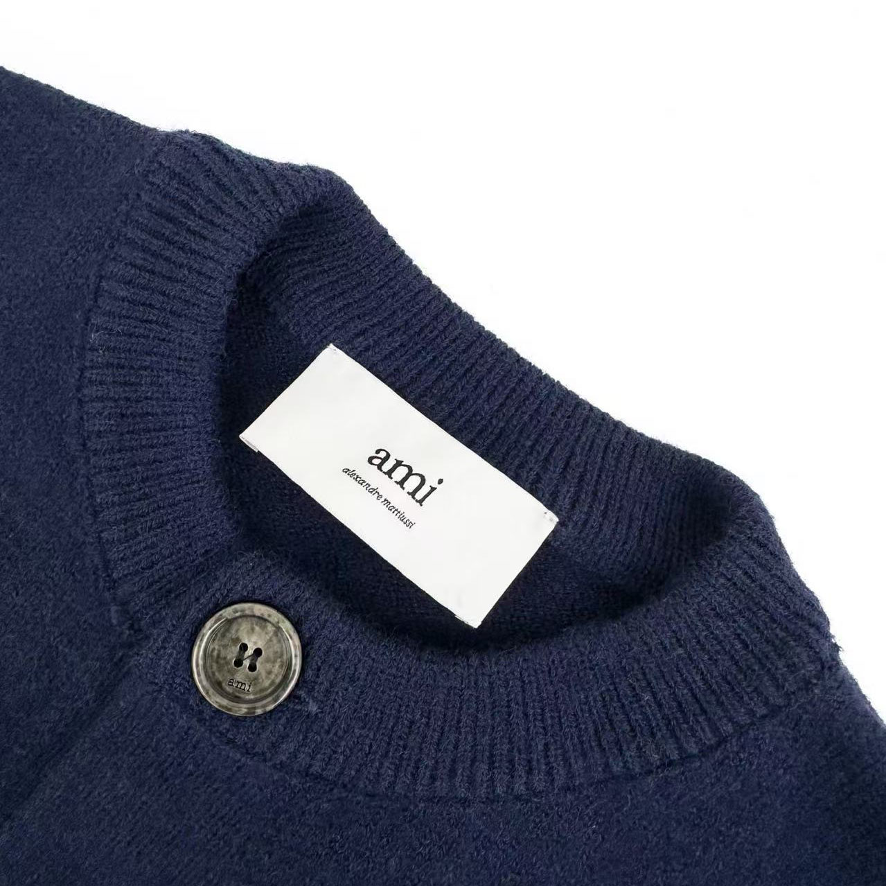 AMI Paris Ami De Coeur Wool Cardigan - DesignerGu