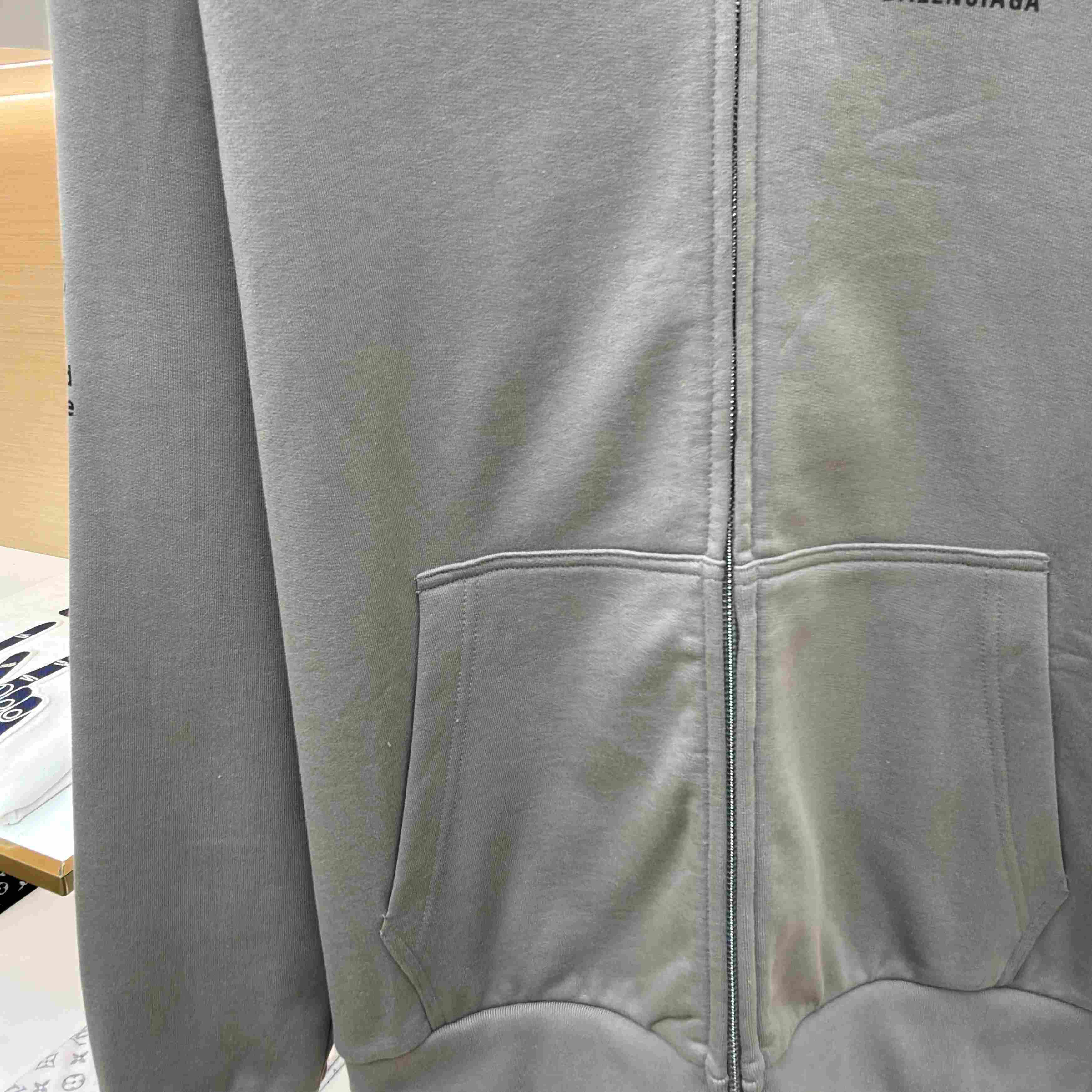 Balenciaga Wfp Regular Zip-up Hoodie In Balenciaga Grey - DesignerGu