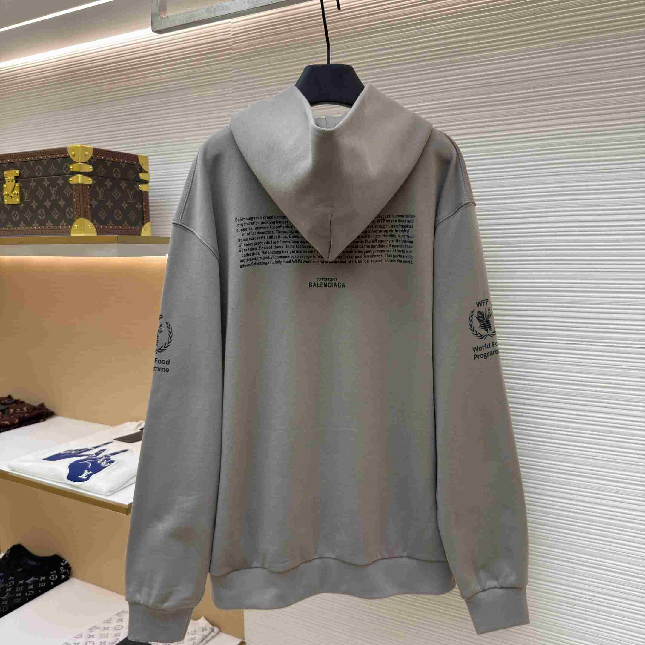 Balenciaga Wfp Regular Zip-up Hoodie In Balenciaga Grey - DesignerGu