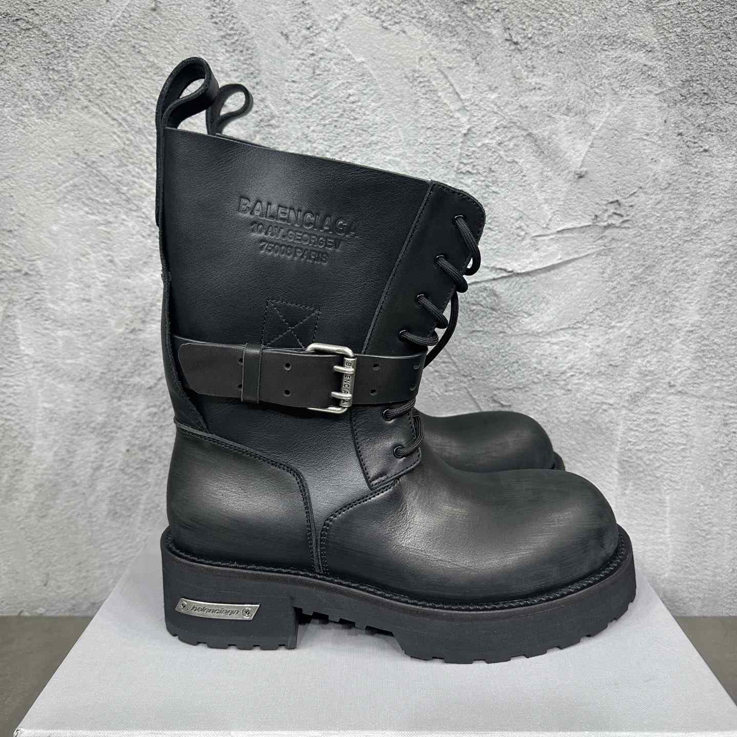 Balenciaga Venom LaceUp Bootie In Black - DesignerGu