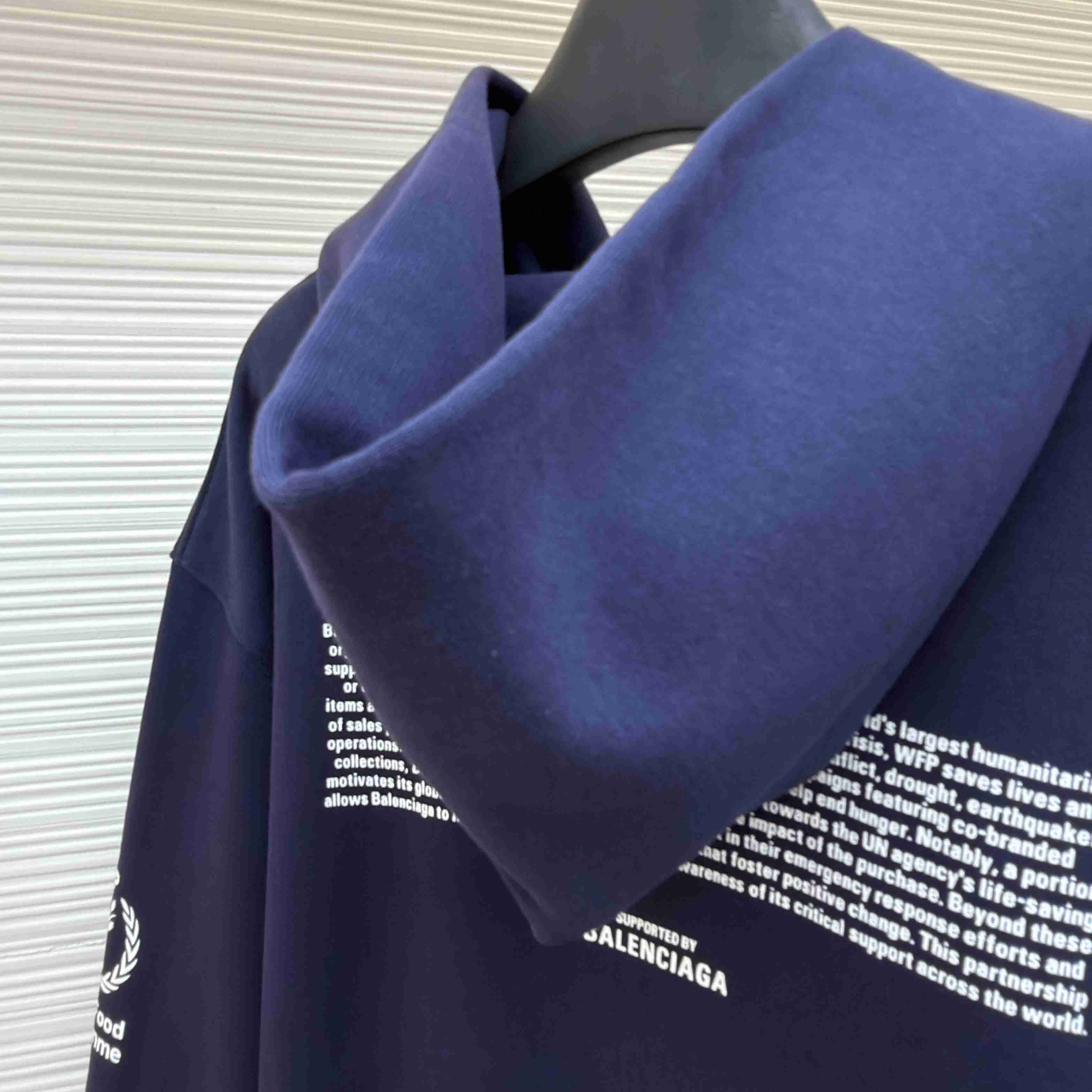 Balenciaga Wfp Regular Zip-up Hoodie In Navy - DesignerGu