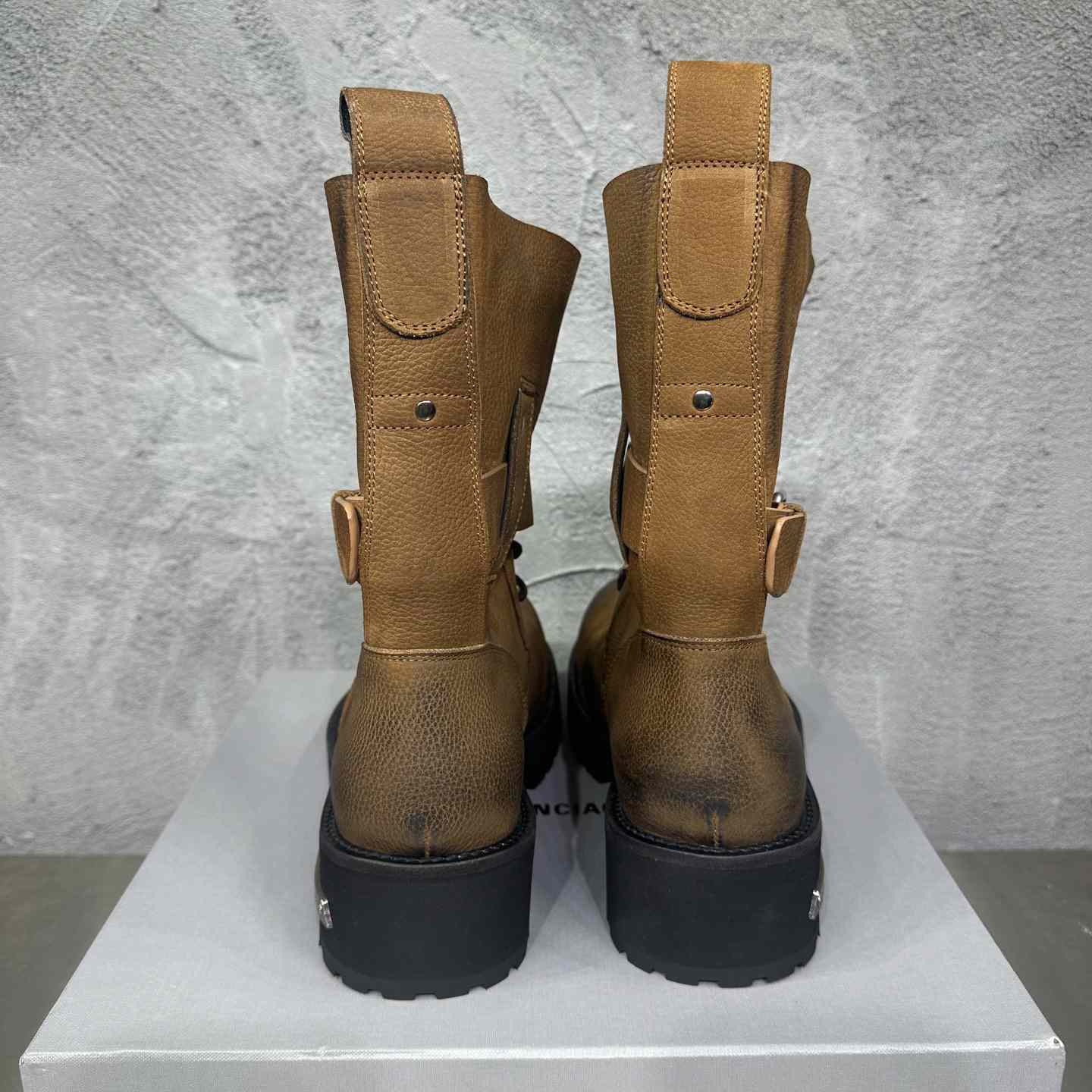 Balenciaga Venom Lace-Up Bootie In Brown - DesignerGu