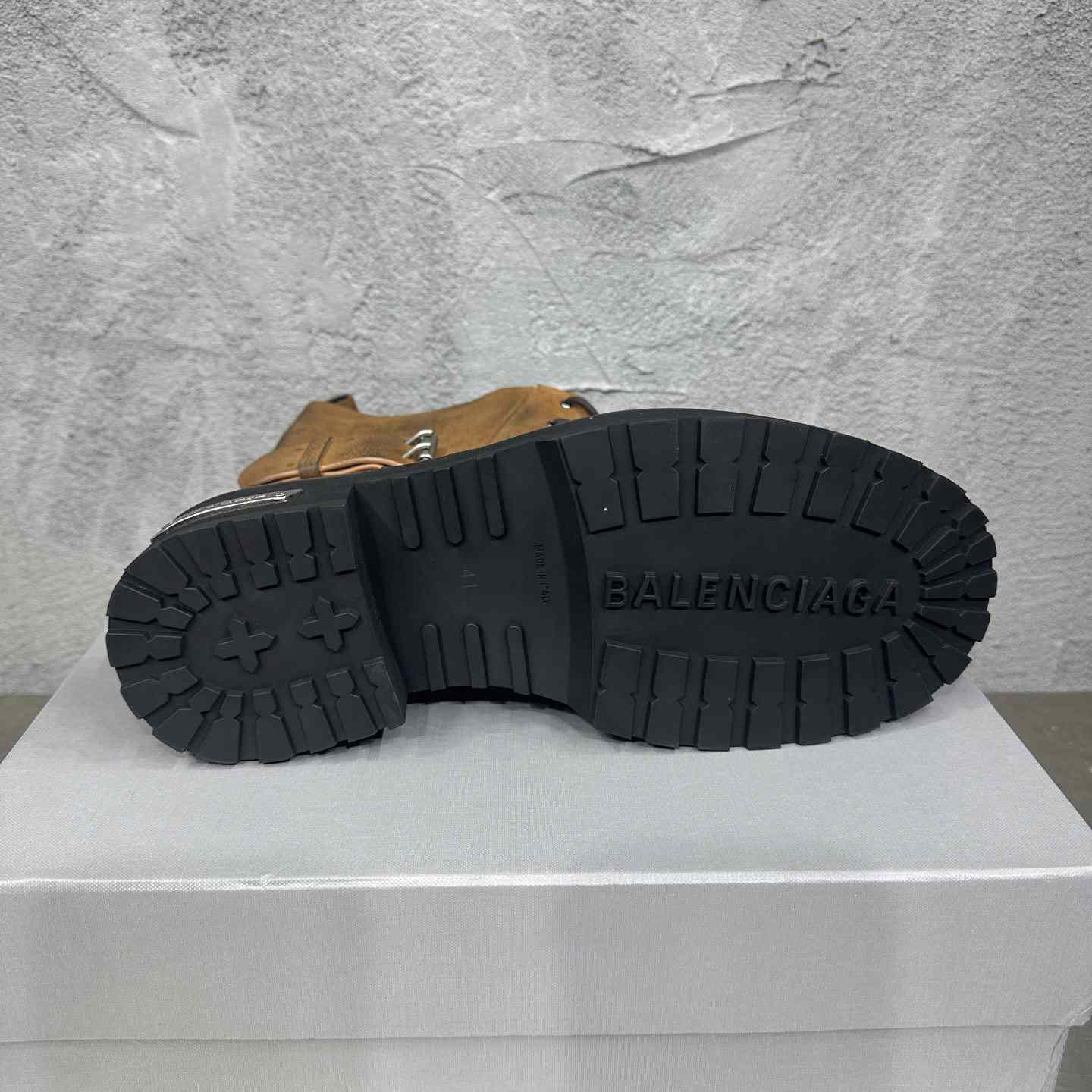 Balenciaga Venom Lace-Up Bootie In Brown - DesignerGu