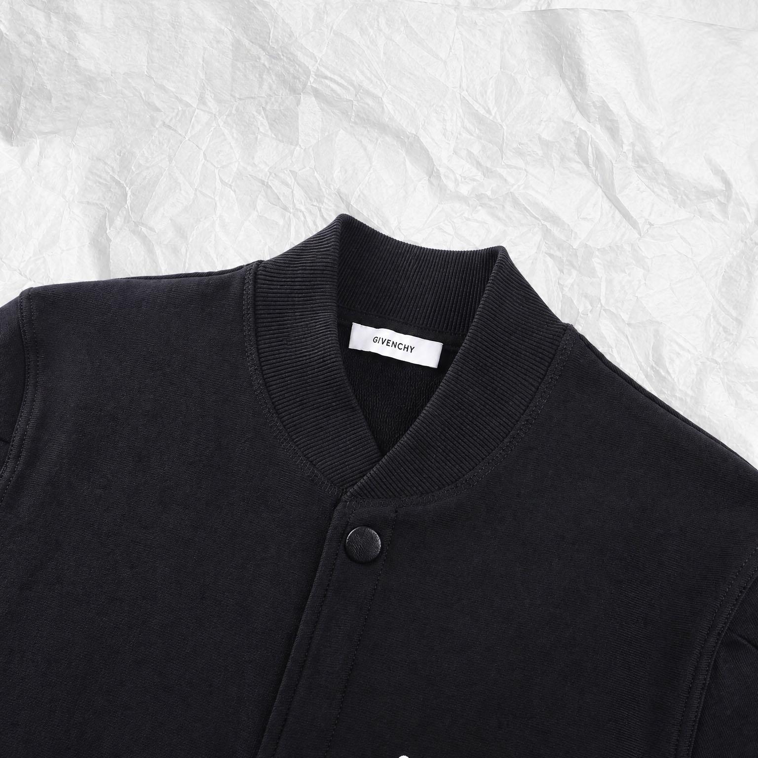 Givenchy Couture Seam Cardigan In Fleece Embroidered Givenchy Paris - DesignerGu