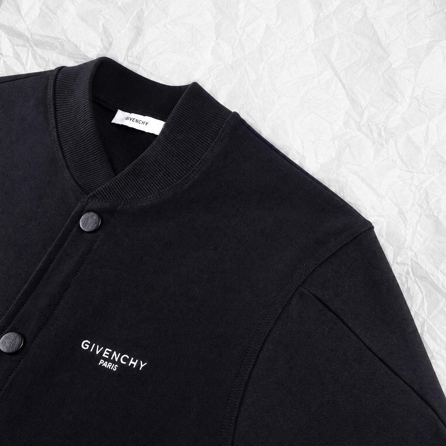 Givenchy Couture Seam Cardigan In Fleece Embroidered Givenchy Paris - DesignerGu