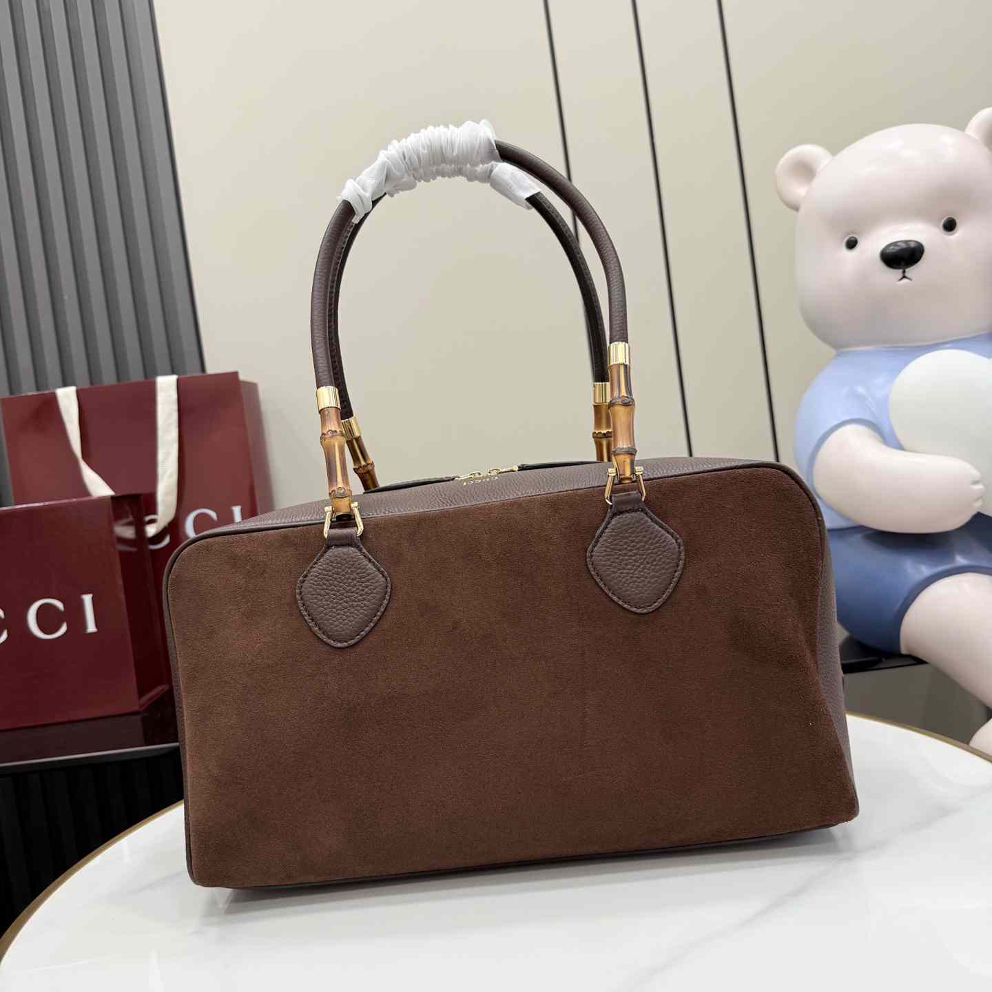 Gucci Large Boston Bag With Bamboo A006OD - DesignerGu
