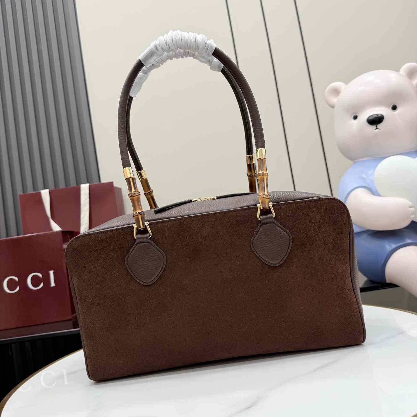 Gucci Large Boston Bag With Bamboo A006OD - DesignerGu